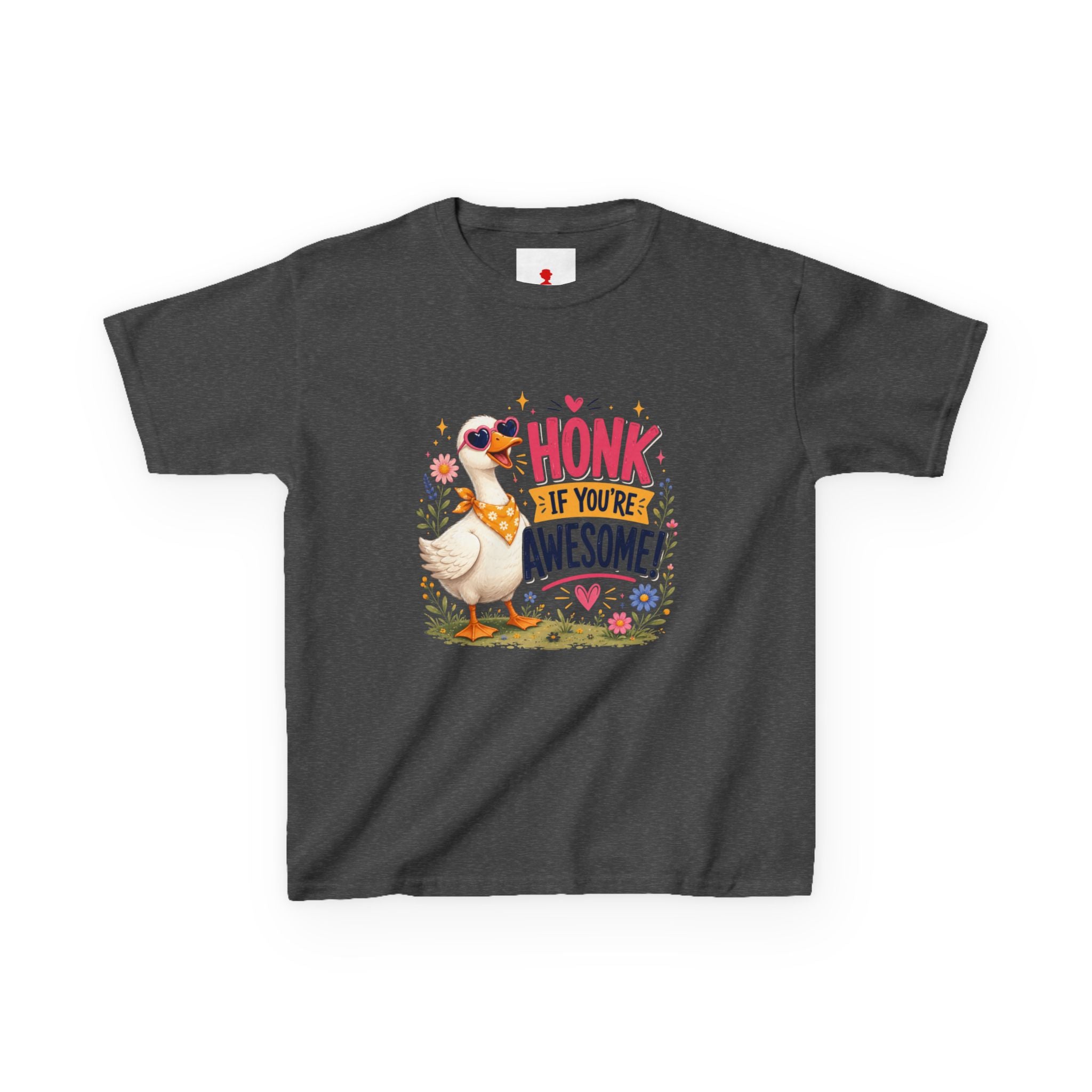Kids Tee — "Honk If You're Awesome!" Cute Goose Graphic Shirt