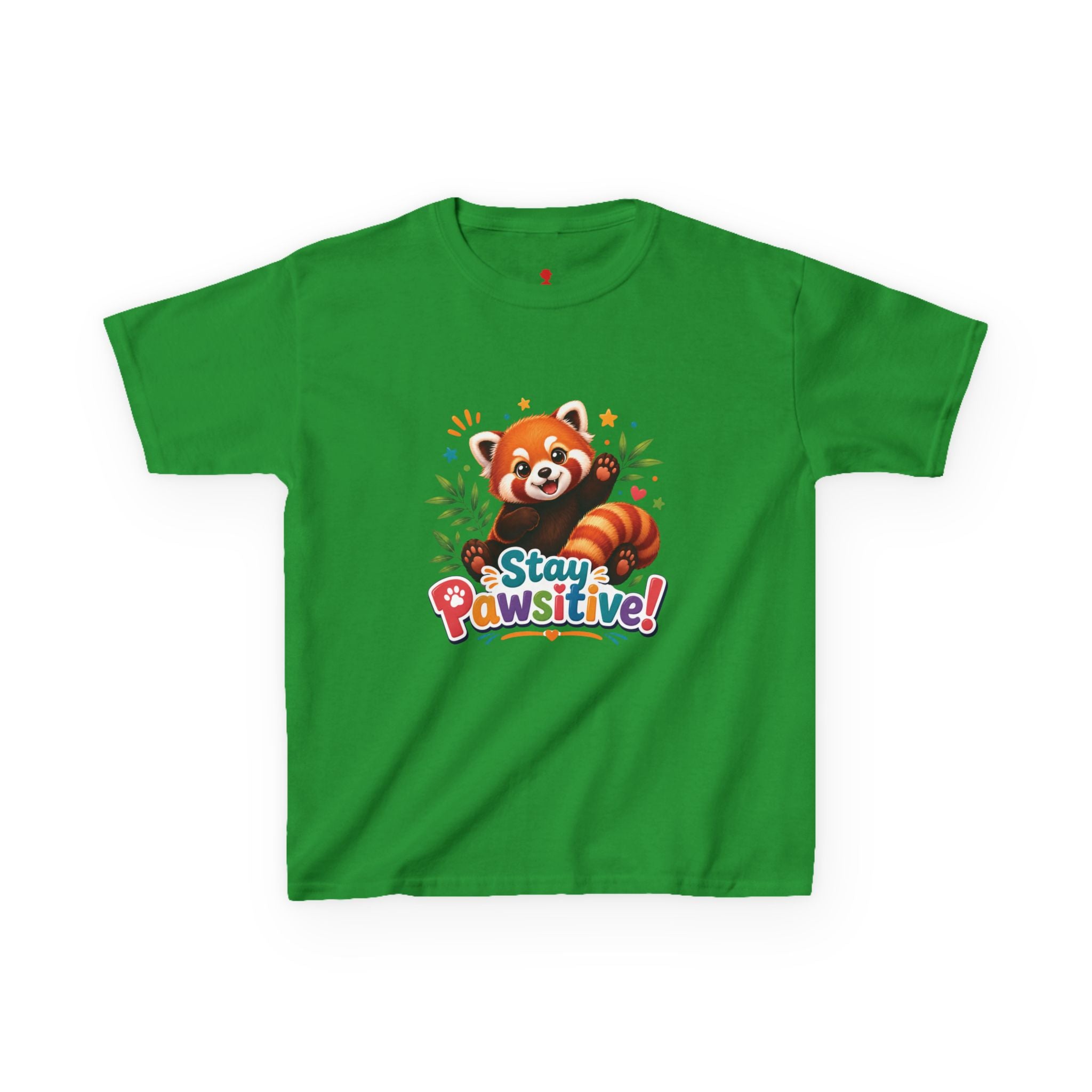 Stay Pawsitive Red Panda Kids Tee | Cute Animal Positive Message