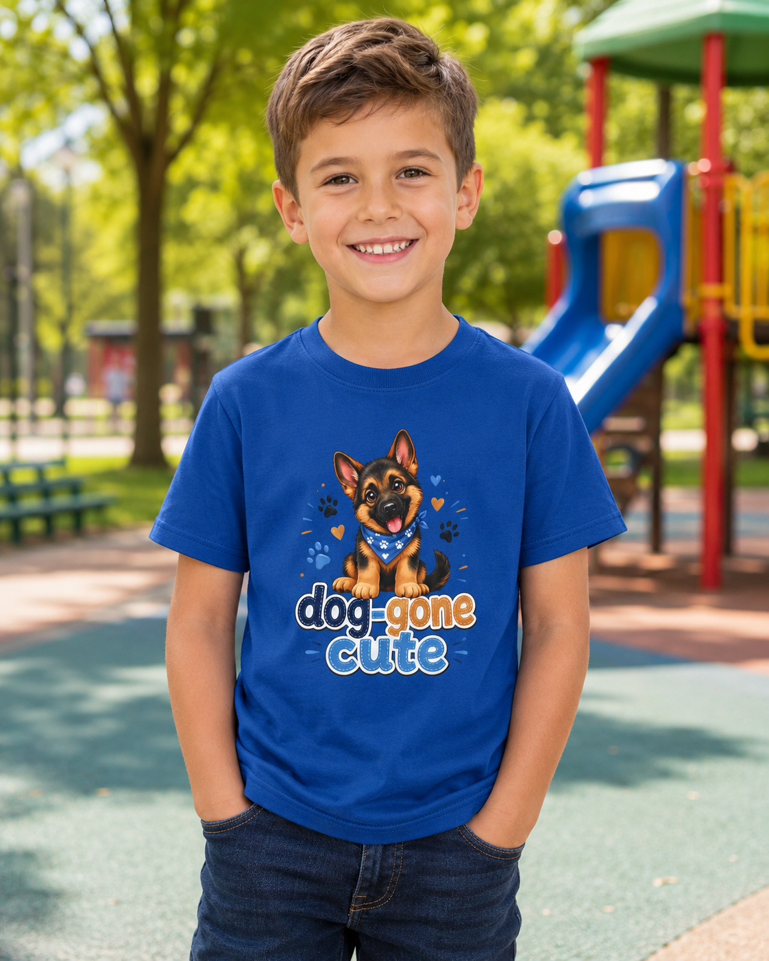Kids Tee — "Dog-Gone Cute" Puppy Graphic T-Shirt