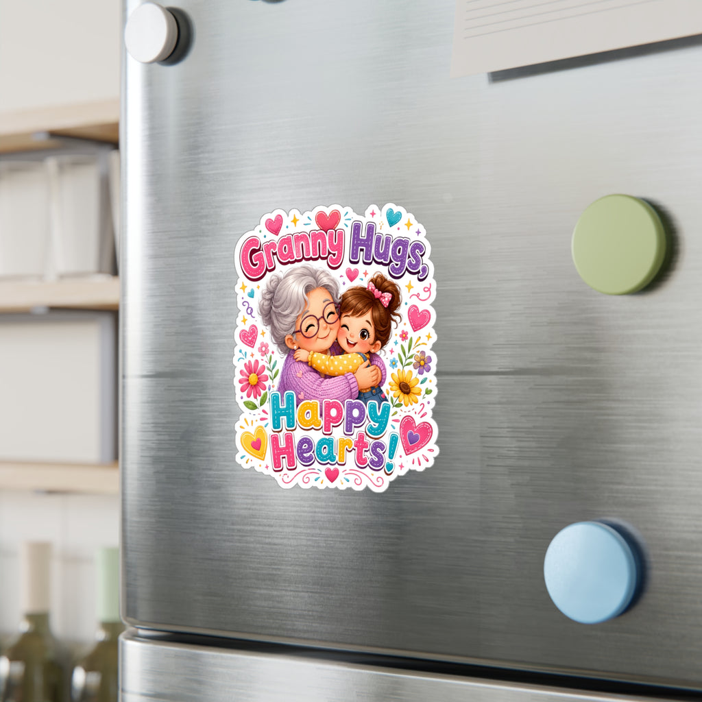 Granny Hugs Happy Hearts Vinyl Sticker