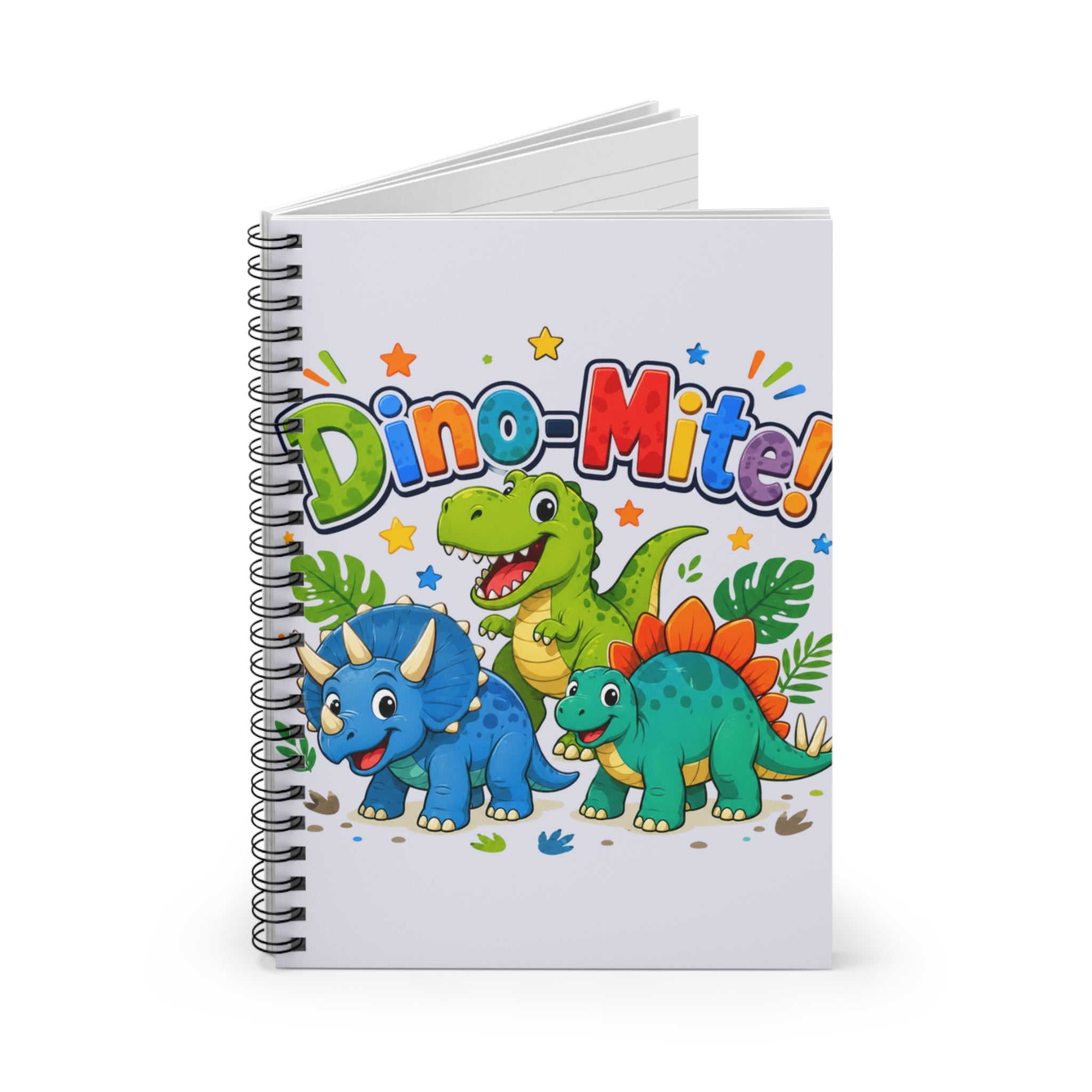 Dino-Mite! Kids Spiral Notebook — Cute Dinosaur Ruled Journal for School & Notes
