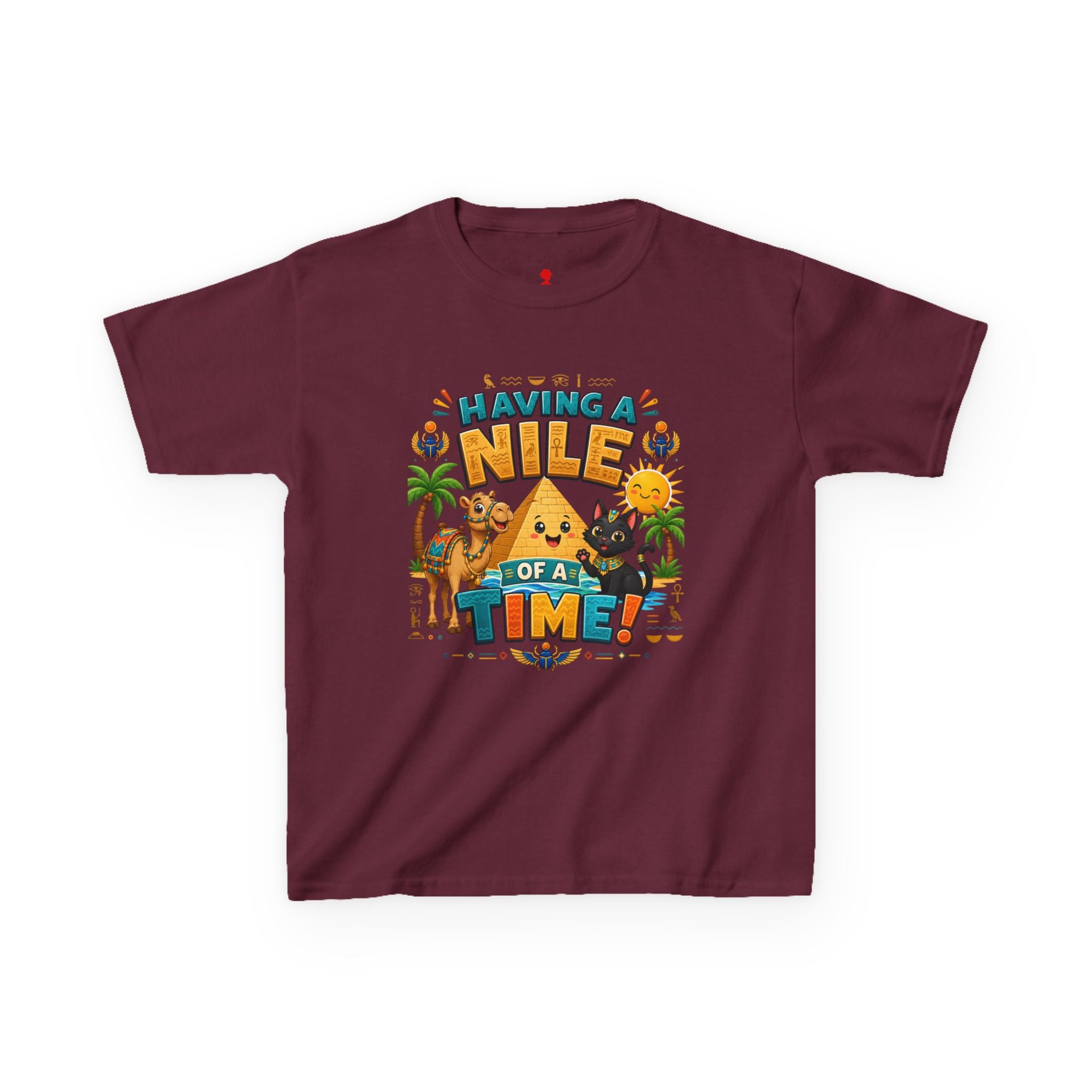 Having a Nile of a Time Kids Tee | Camel Pyramid Desert Cartoon