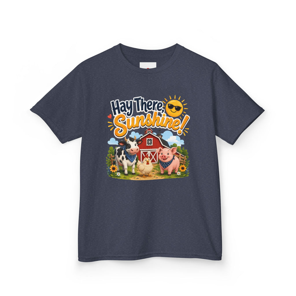 Kids Tee — "Hay There, Sunshine!" Farm Animal Graphic
