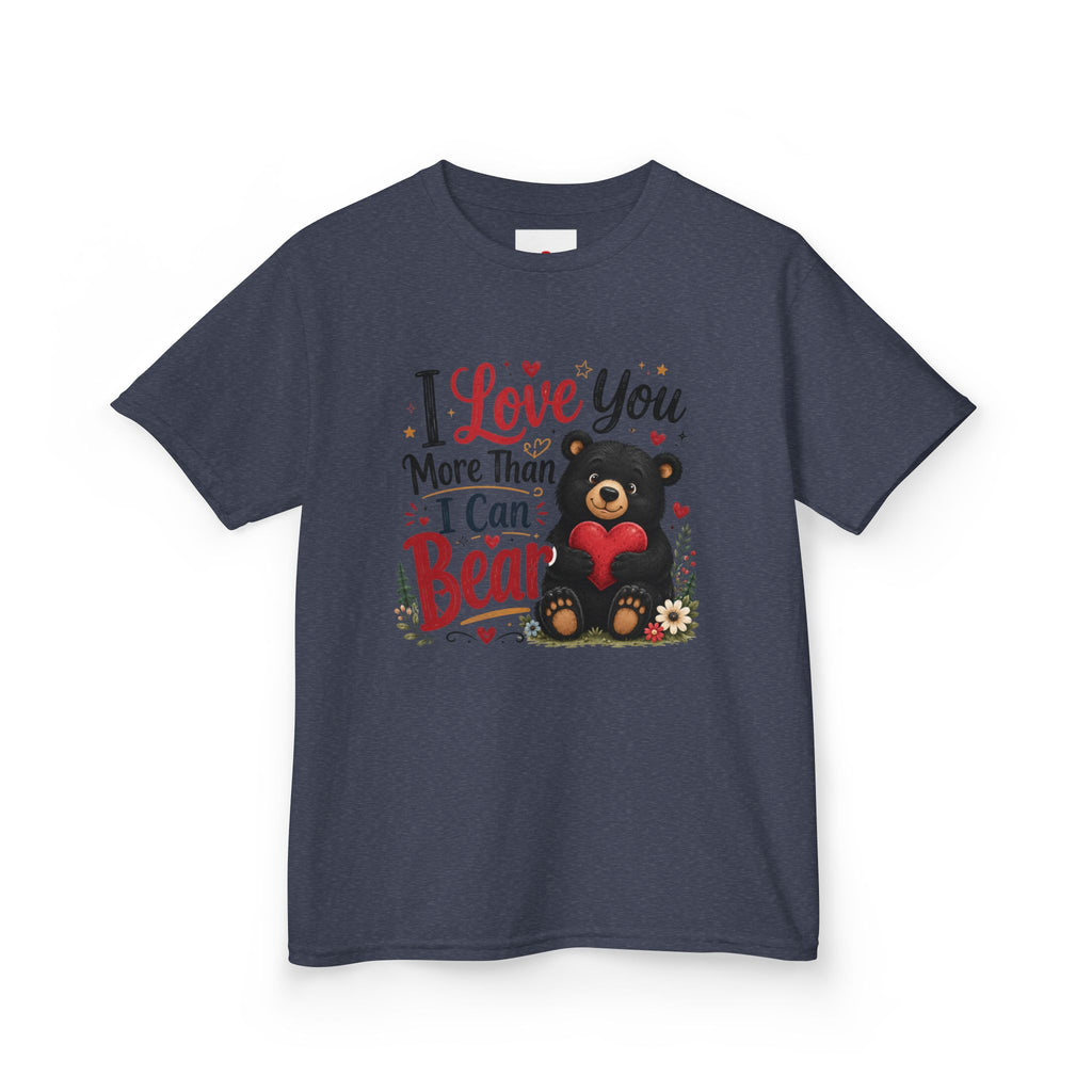 Kids T-Shirt - "I Love You More Than I Can Bear" Cute Bear Valentine Tee
