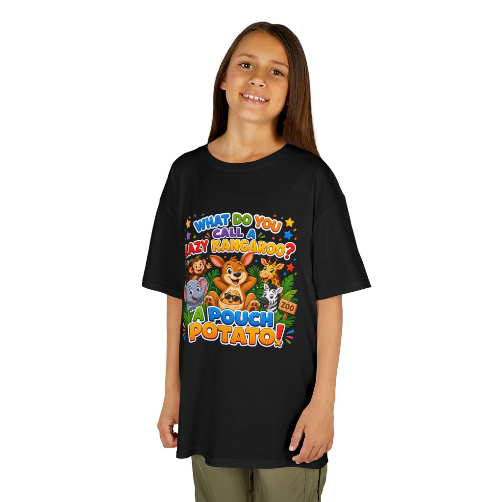 Lazy Kangaroo Pouch Potato Kids T-Shirt | Cute Animal Nursery Tee