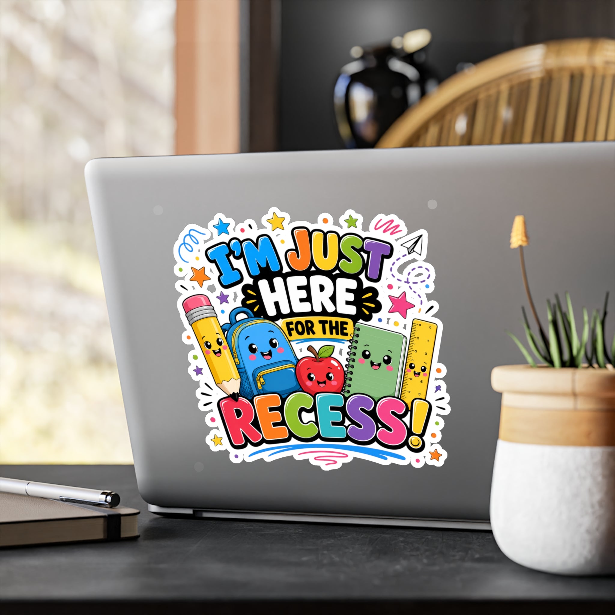 I’m Just Here for the Recess! Sticker | Kiss-Cut Vinyl Decal