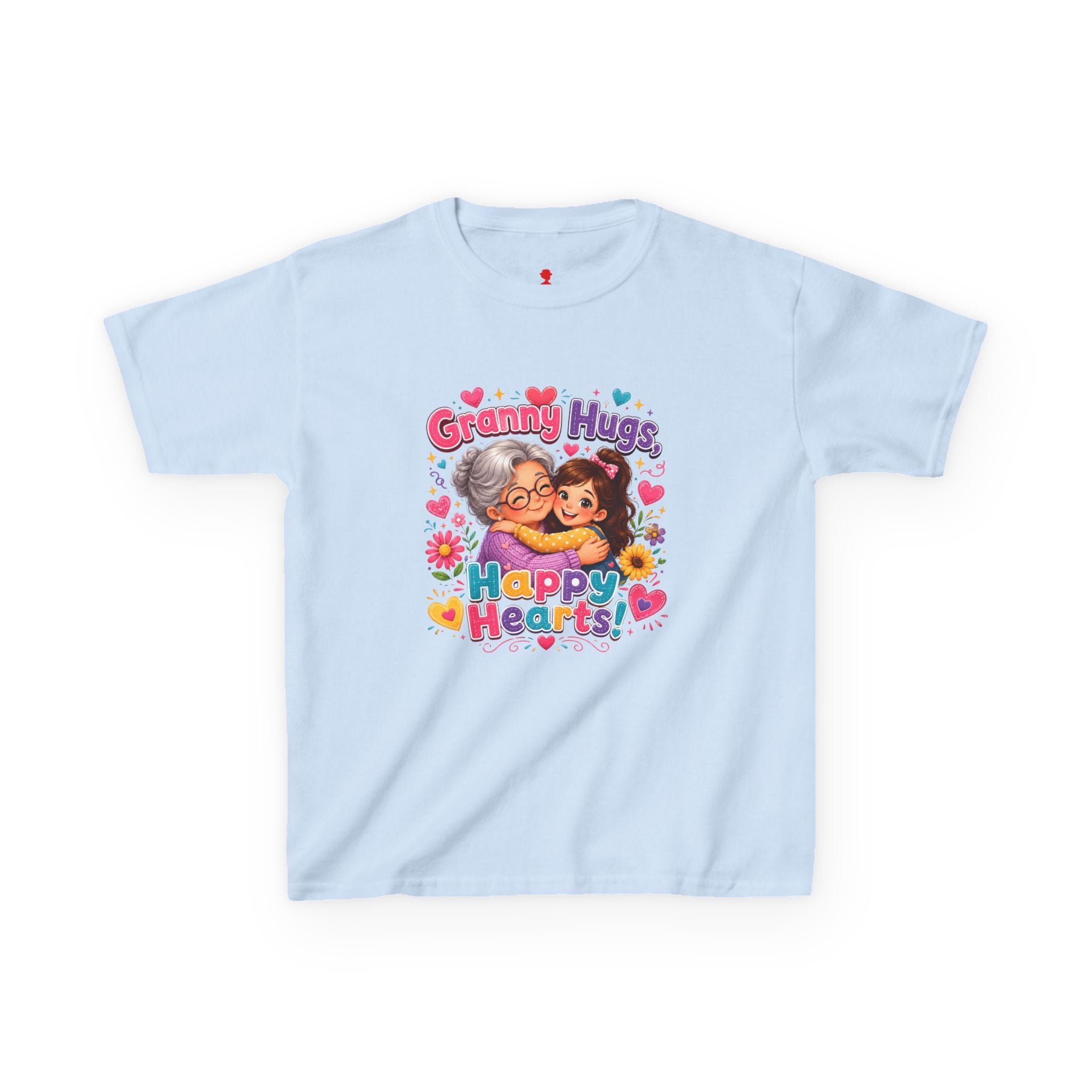 Granny Hugs Happy Hearts Tee | Grandma Grandchild Cute Illustration