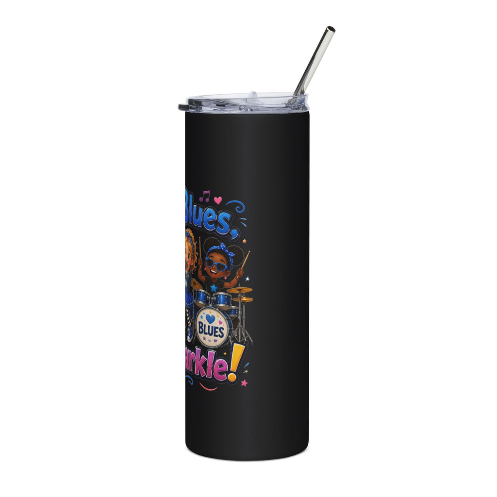 20oz Stainless Steel Tumbler — "Little Blues, Big Sparkle" Girls Band Design