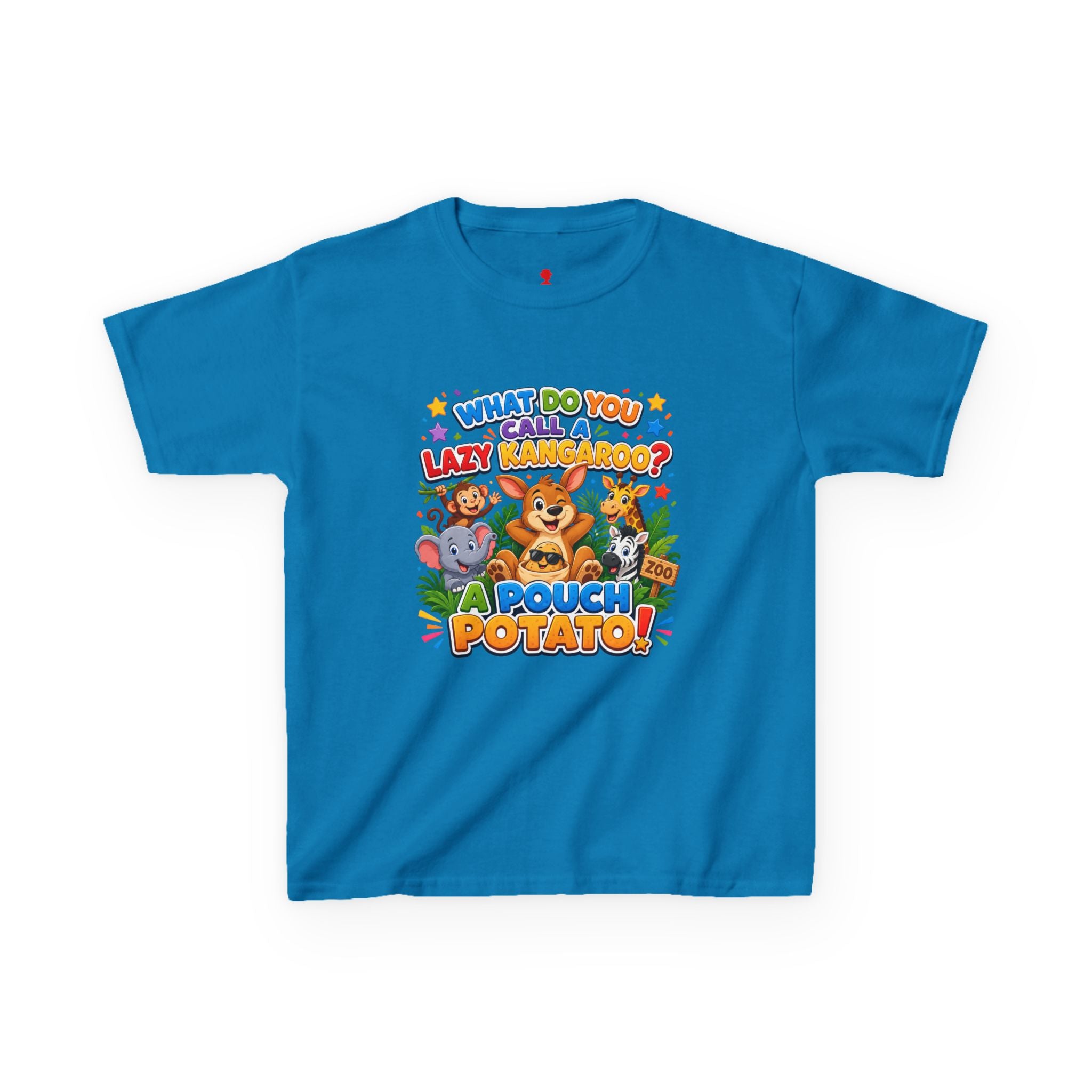 Lazy Kangaroo Pouch Potato Kids T-Shirt | Cute Animal Nursery Tee
