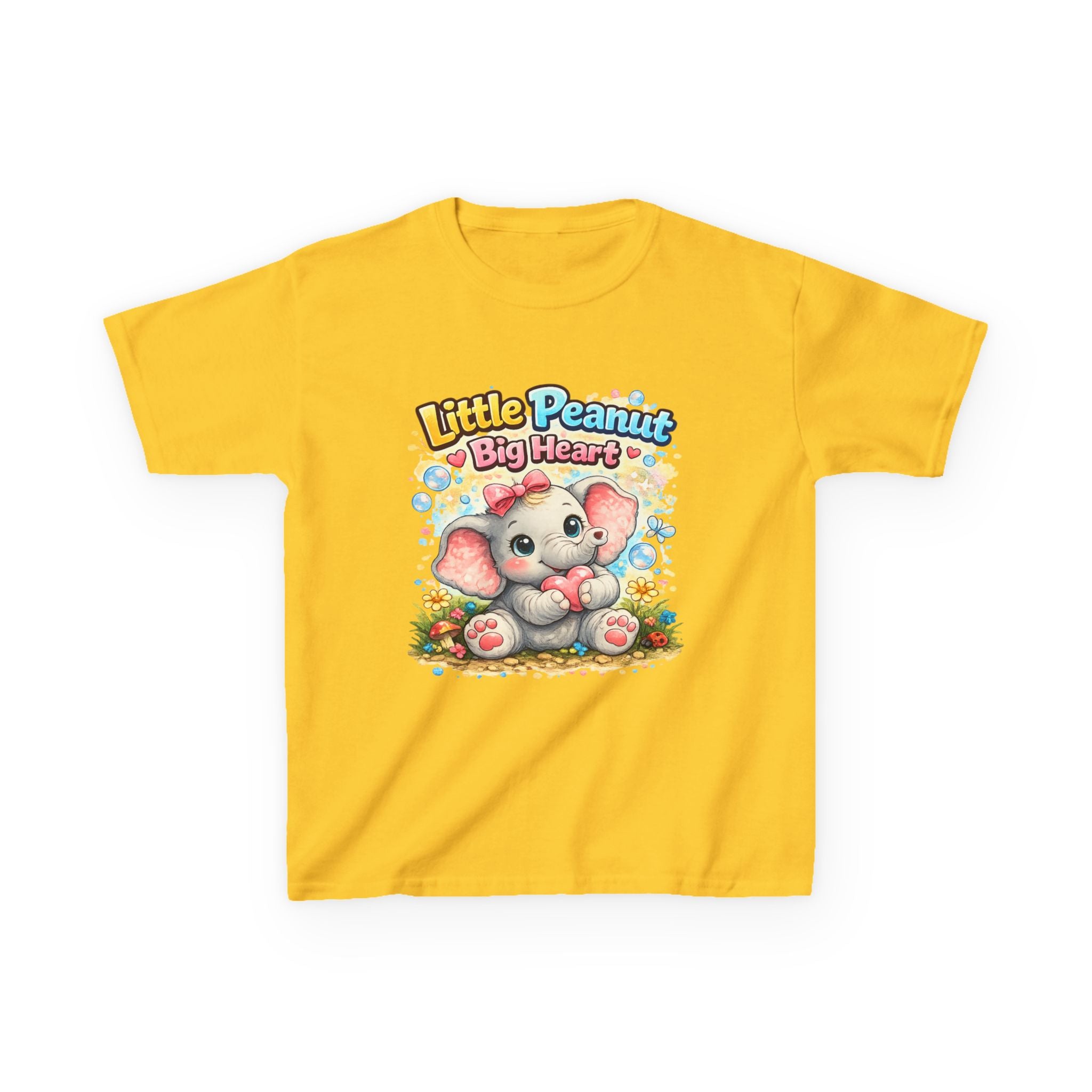 Kids Tee — "Little Peanut Big Heart" Cute Baby Elephant Shirt for Toddlers