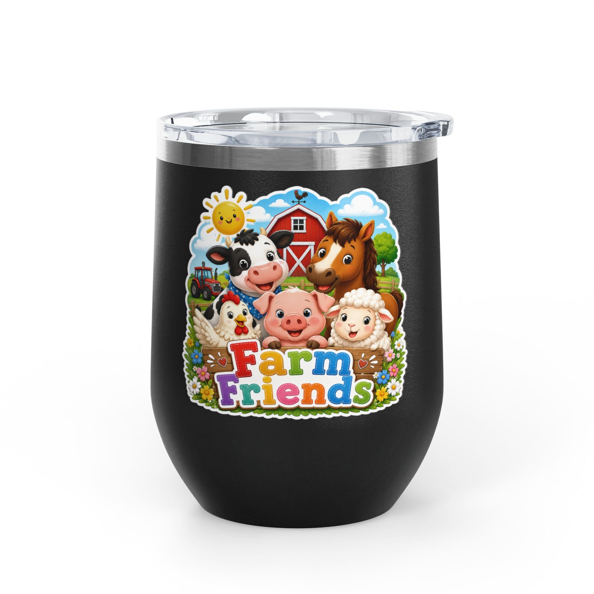 Farm Friends 12oz Tumbler — Cute Barnyard Animal Insulated Cup