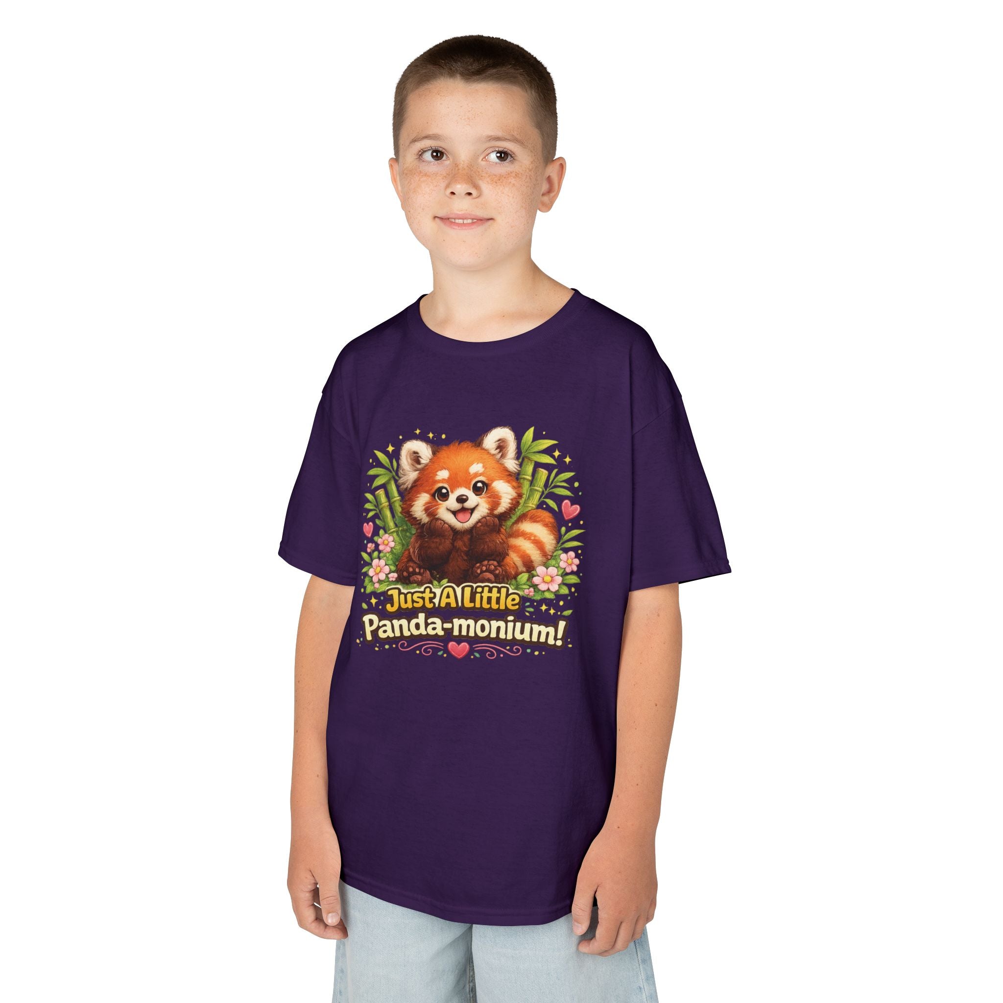 Red Panda Illustration Kids T-Shirt | "Just A Little Panda-monium"