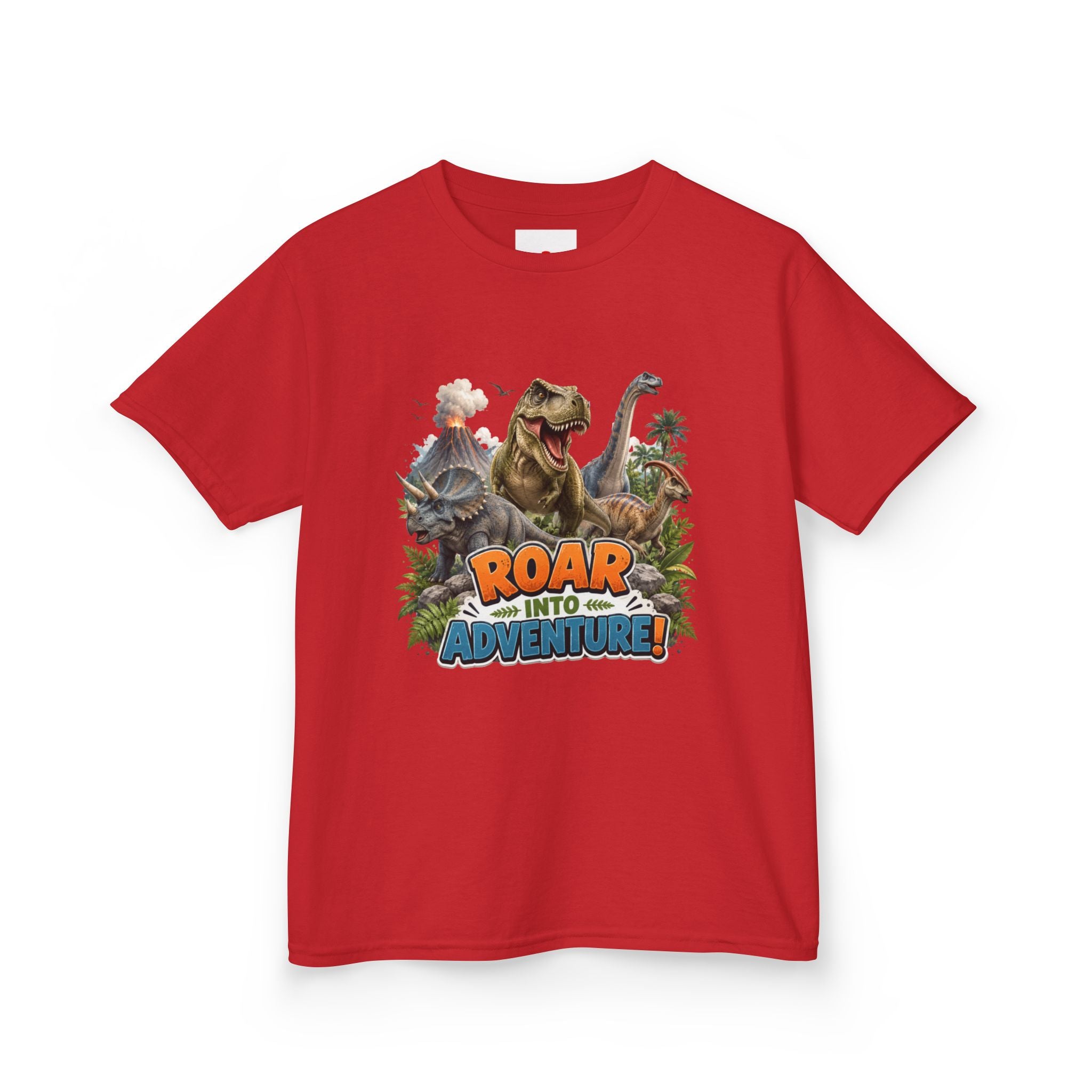 Kids Dinosaur Tee - "Roar Into Adventure" Graphic Shirt for Boys & Girls