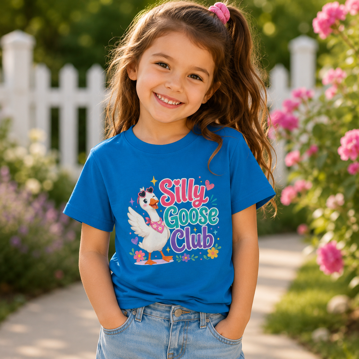 Kids T-Shirt — "Silly Goose Club" Cute Cartoon Goose Tee for Toddlers & Preschoolers