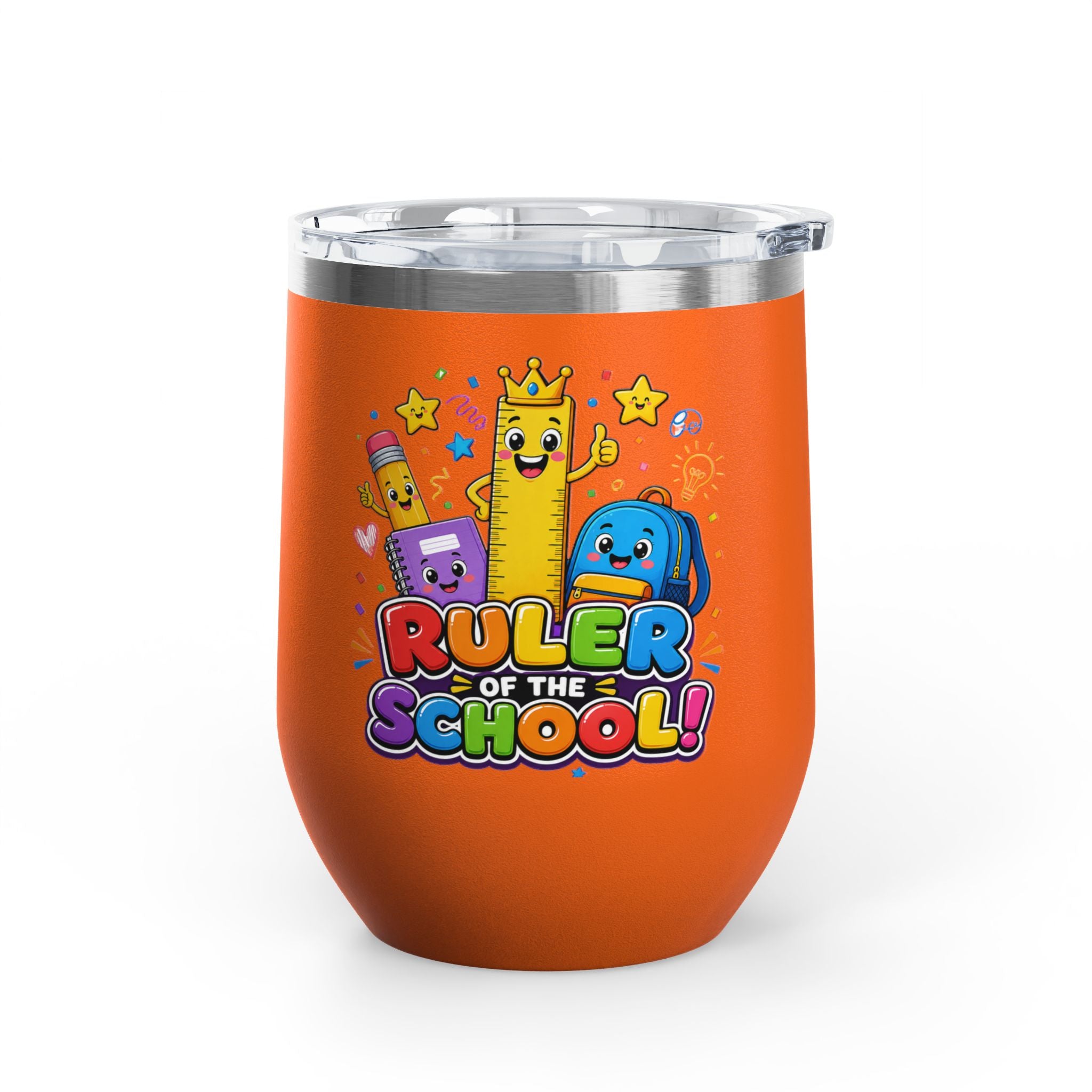 "Ruler of the School" Cute Teacher Gift, 12oz Insulated Cup