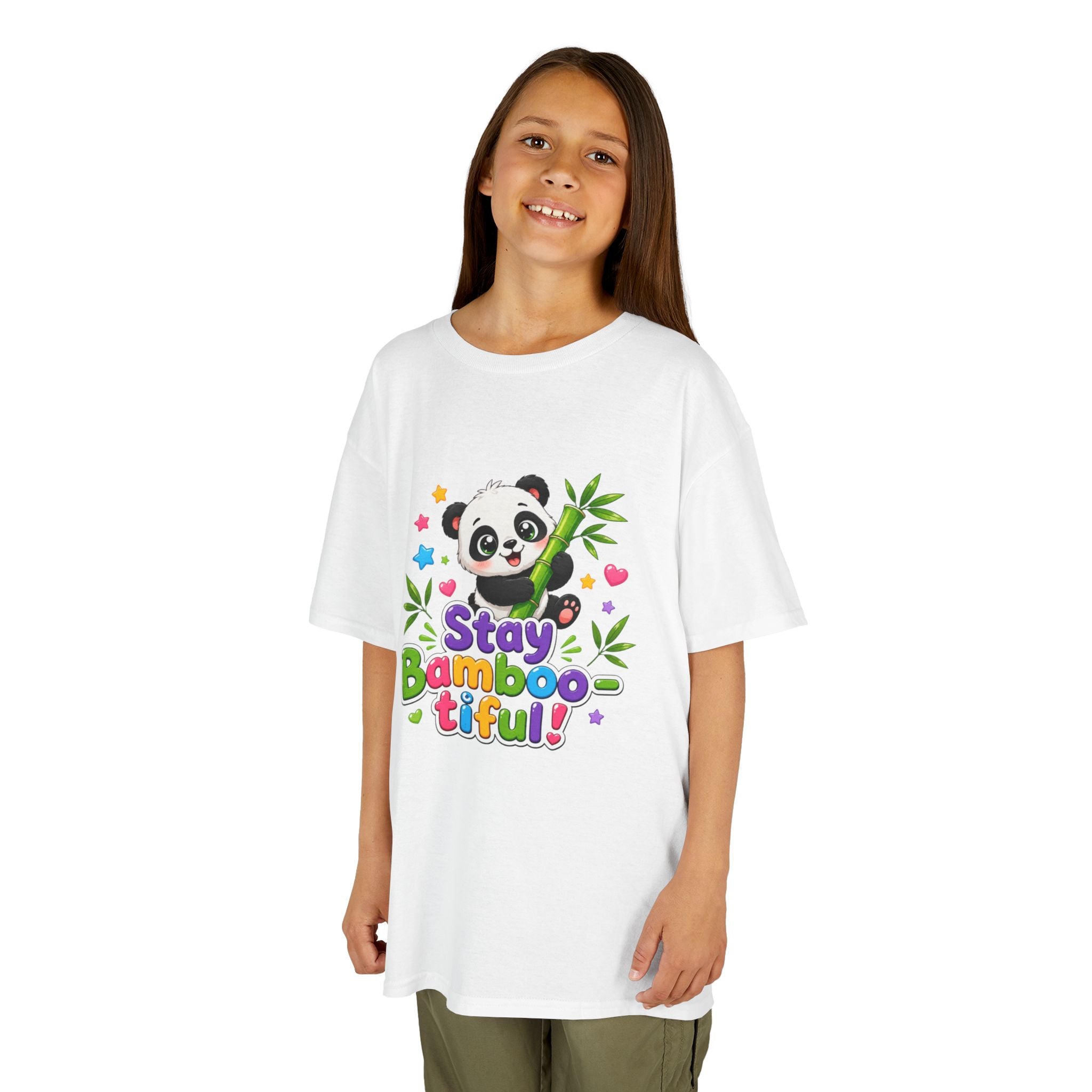 Kids Panda 'Stay Bambootiful!' T-Shirt — Cute Bamboo Forest Tee for Boys & Girls