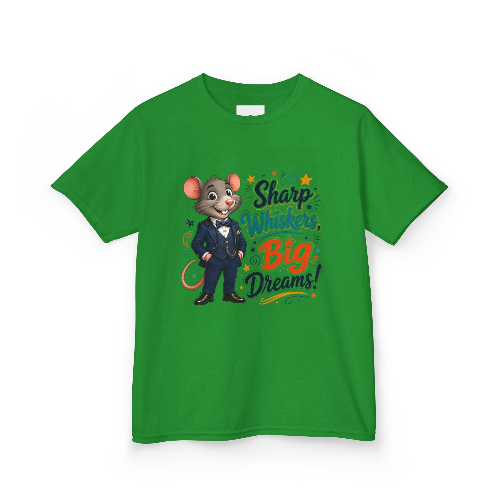 Kids Tee — "Sharp Whiskers, Big Dreams" Mouse Graphic