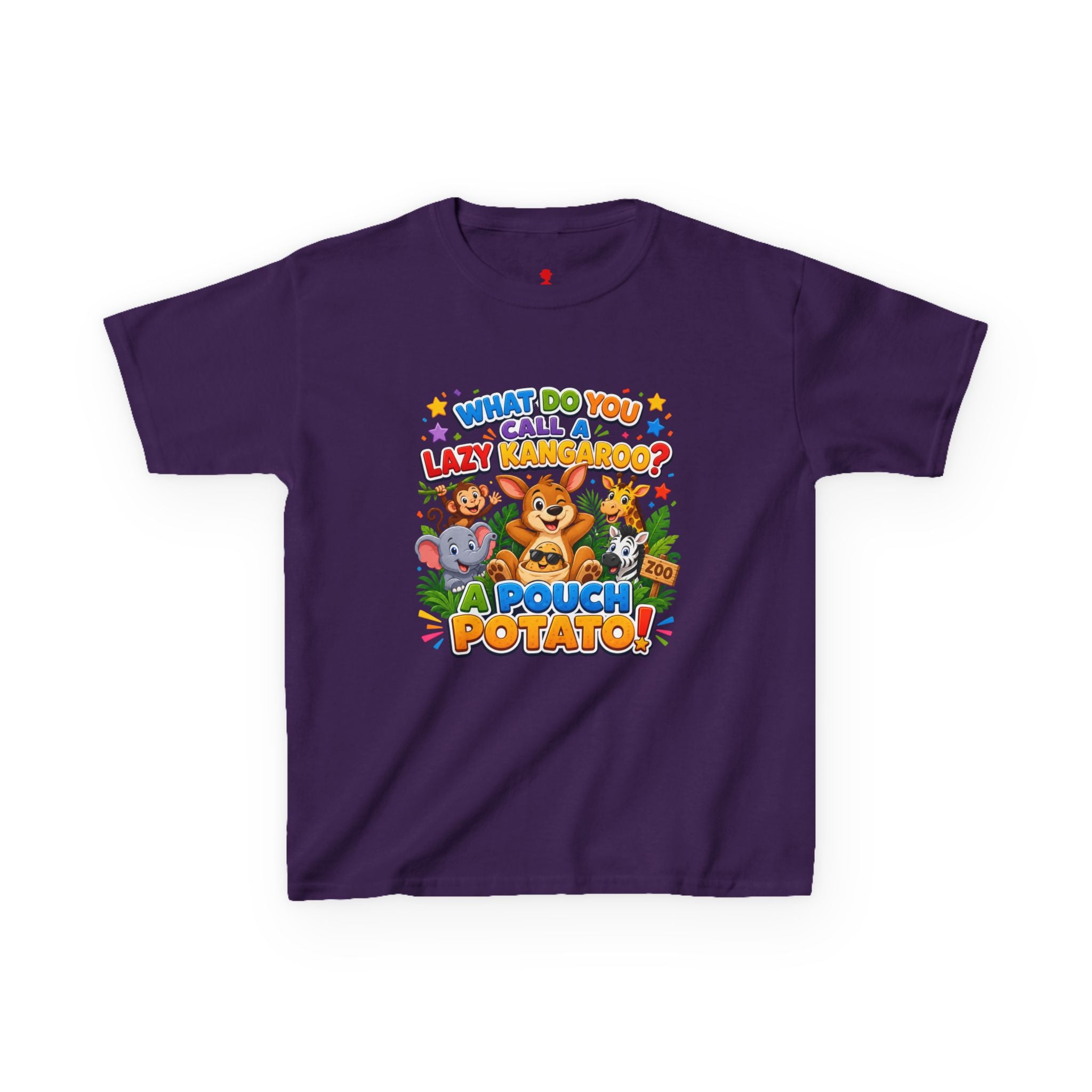 Lazy Kangaroo Pouch Potato Kids T-Shirt | Cute Animal Nursery Tee