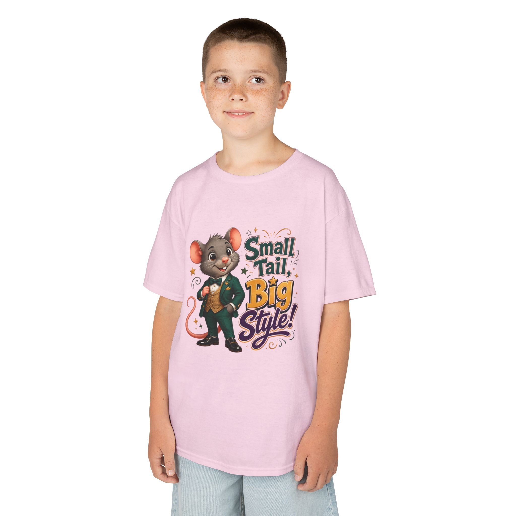 Kids T-Shirt — “Small Tail, Big Style!” Cartoon Mouse Graphic Tee