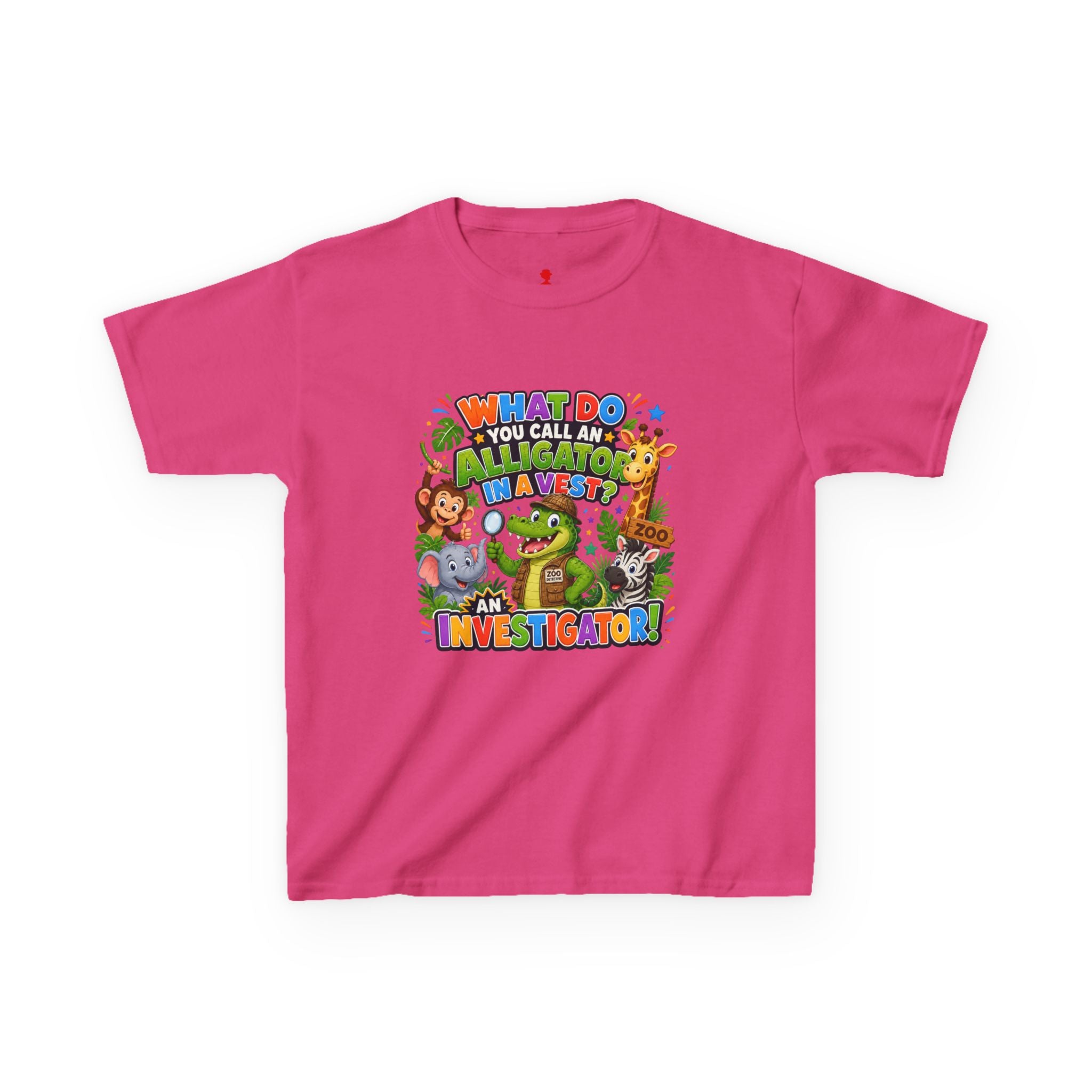 What Do You Call An Alligator? Investigator Kids T-Shirt | Cute Jungle Animals Puzzle