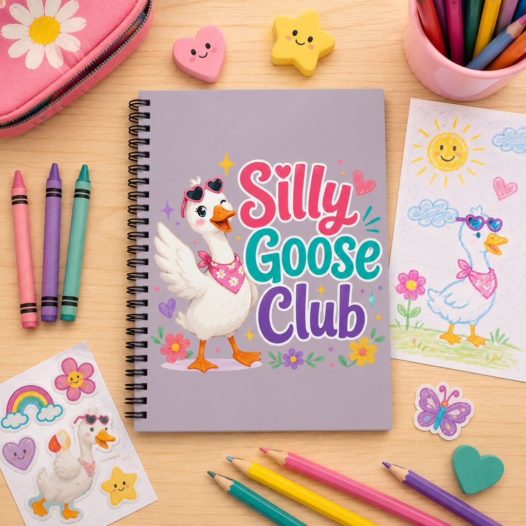 Silly Goose Club Spiral Notebook — Cute Ruled Journal for Kids & Gifts