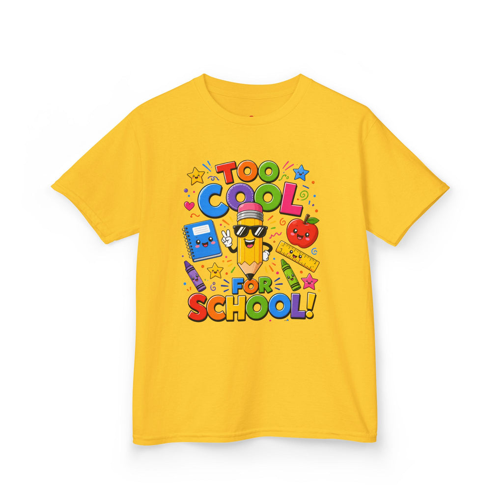Too Cool For School Kids Tee | Cute Pencil School Supplies Back to School