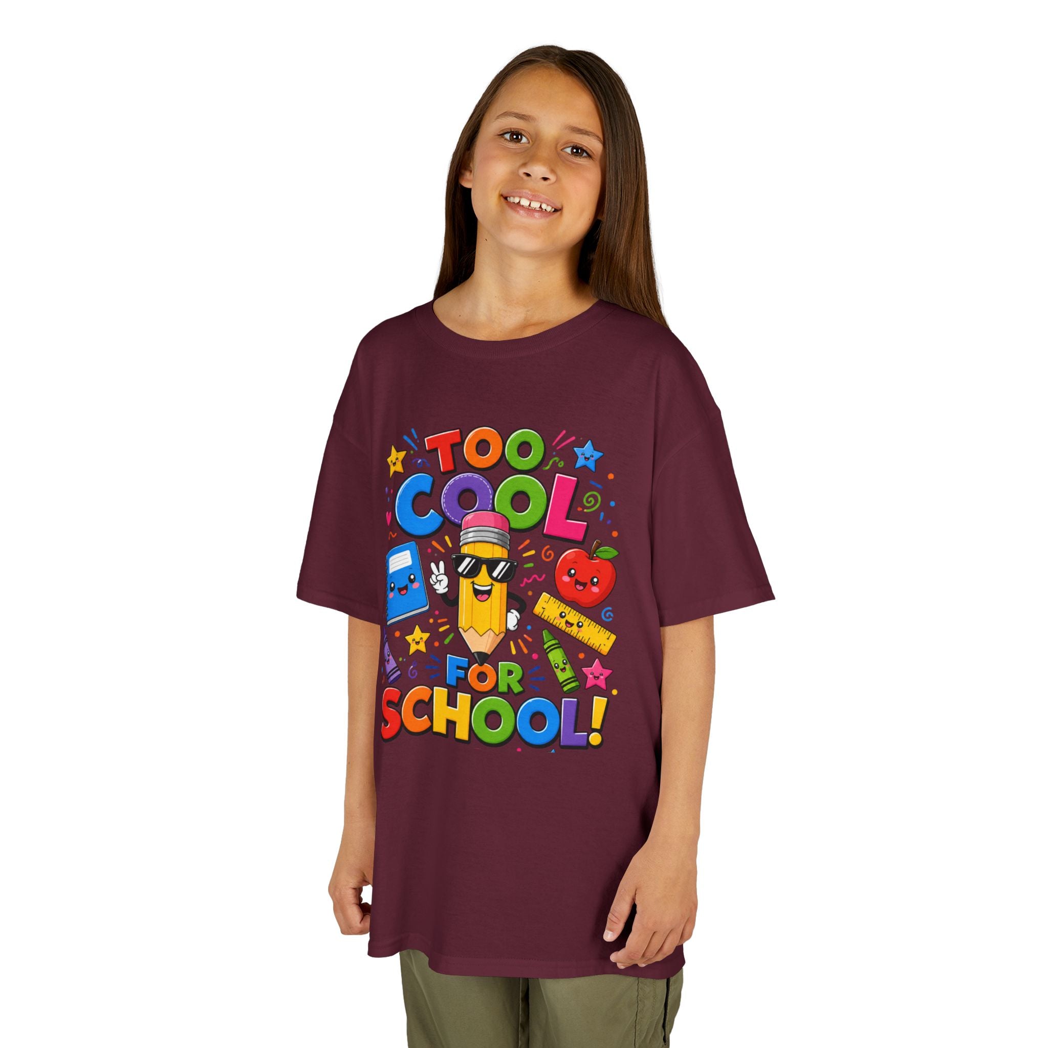 Too Cool For School Kids Tee | Cute Pencil School Supplies Back to School
