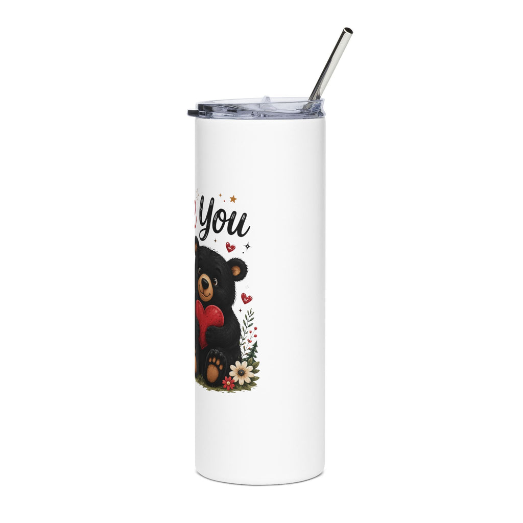 Tumbler — "I Love You More Than I Can Bear" Cute Bear 20oz Stainless Steel Travel Cup