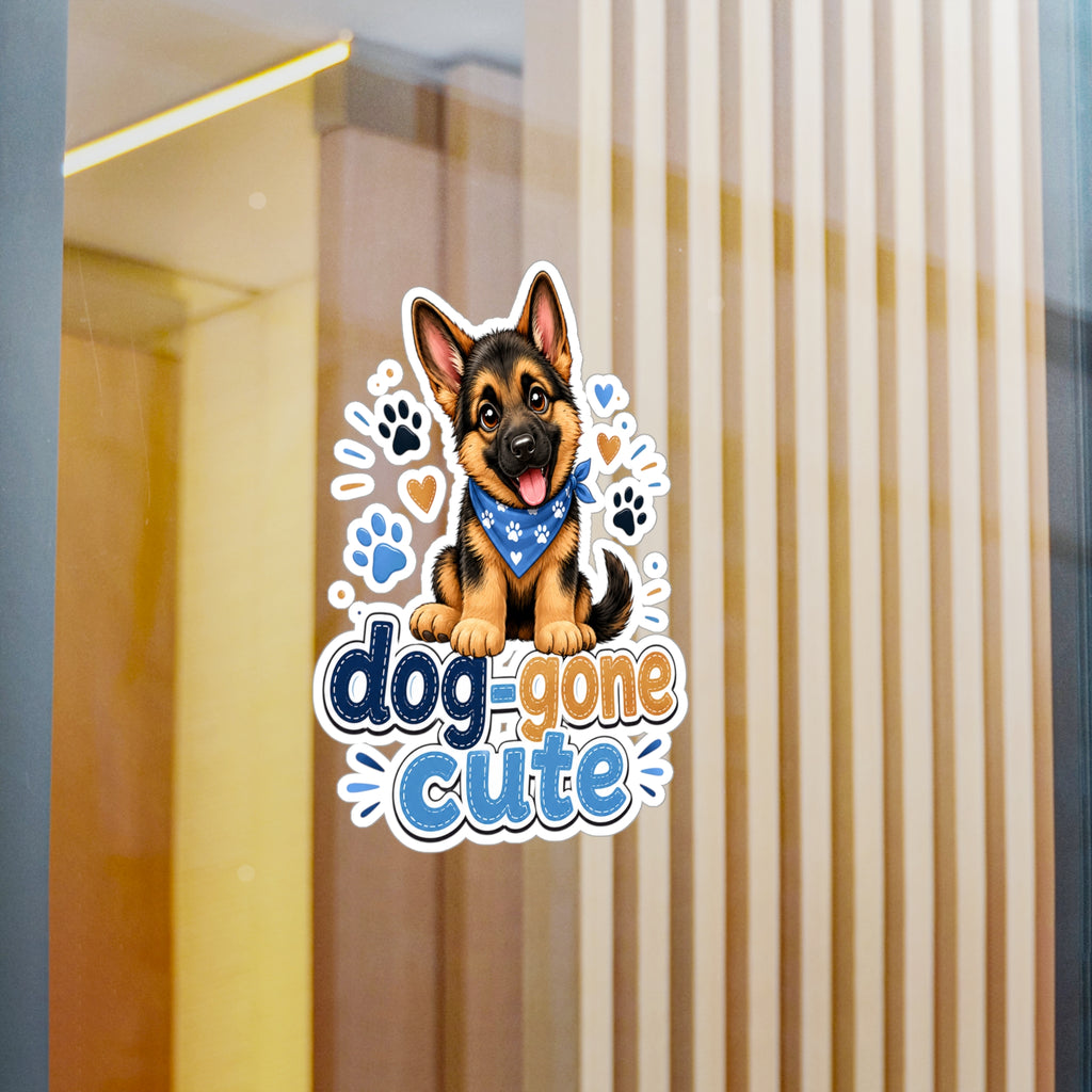 Dog-Gone Cute German Shepherd Sticker — Kiss-Cut Vinyl Decal