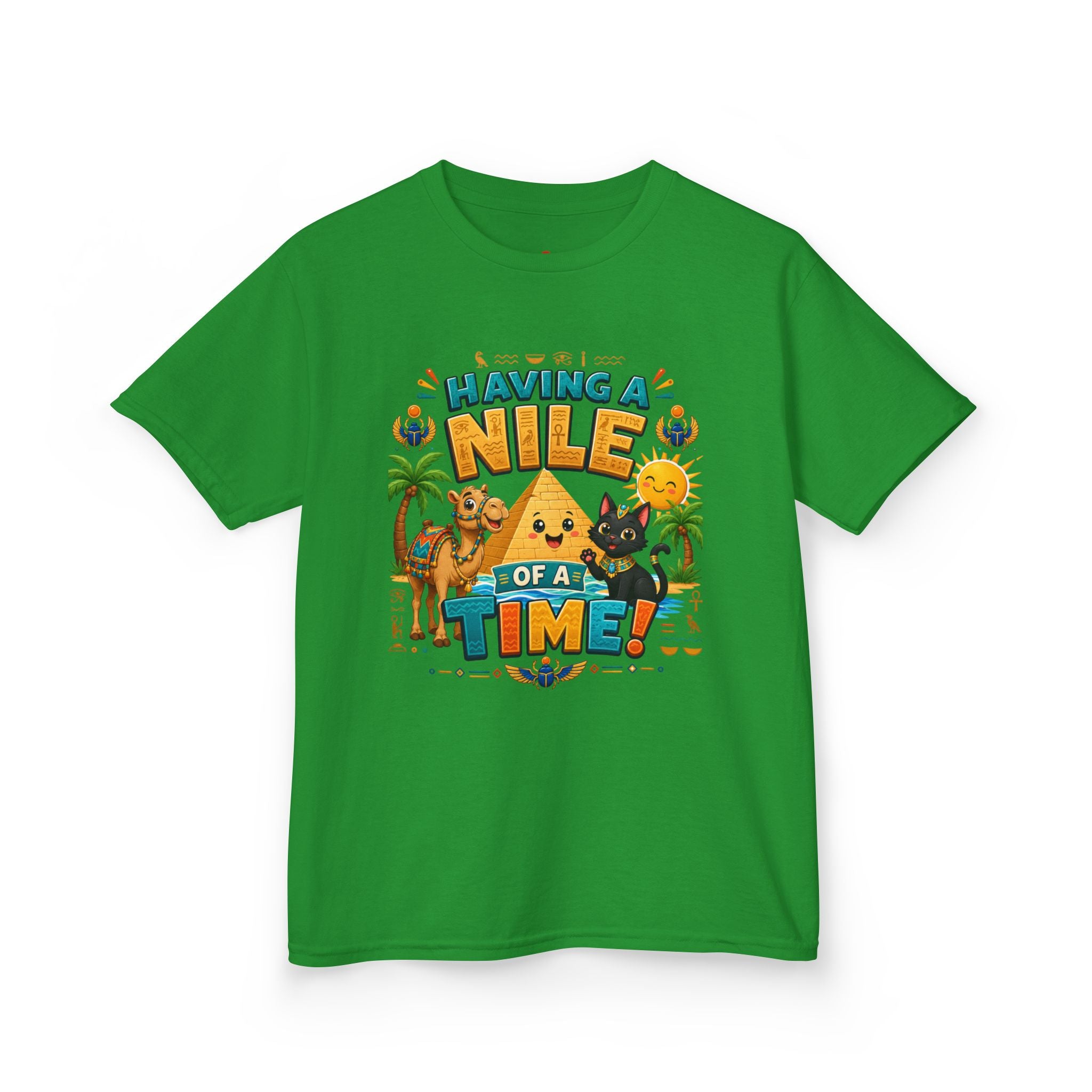 Having a Nile of a Time Kids Tee | Camel Pyramid Desert Cartoon