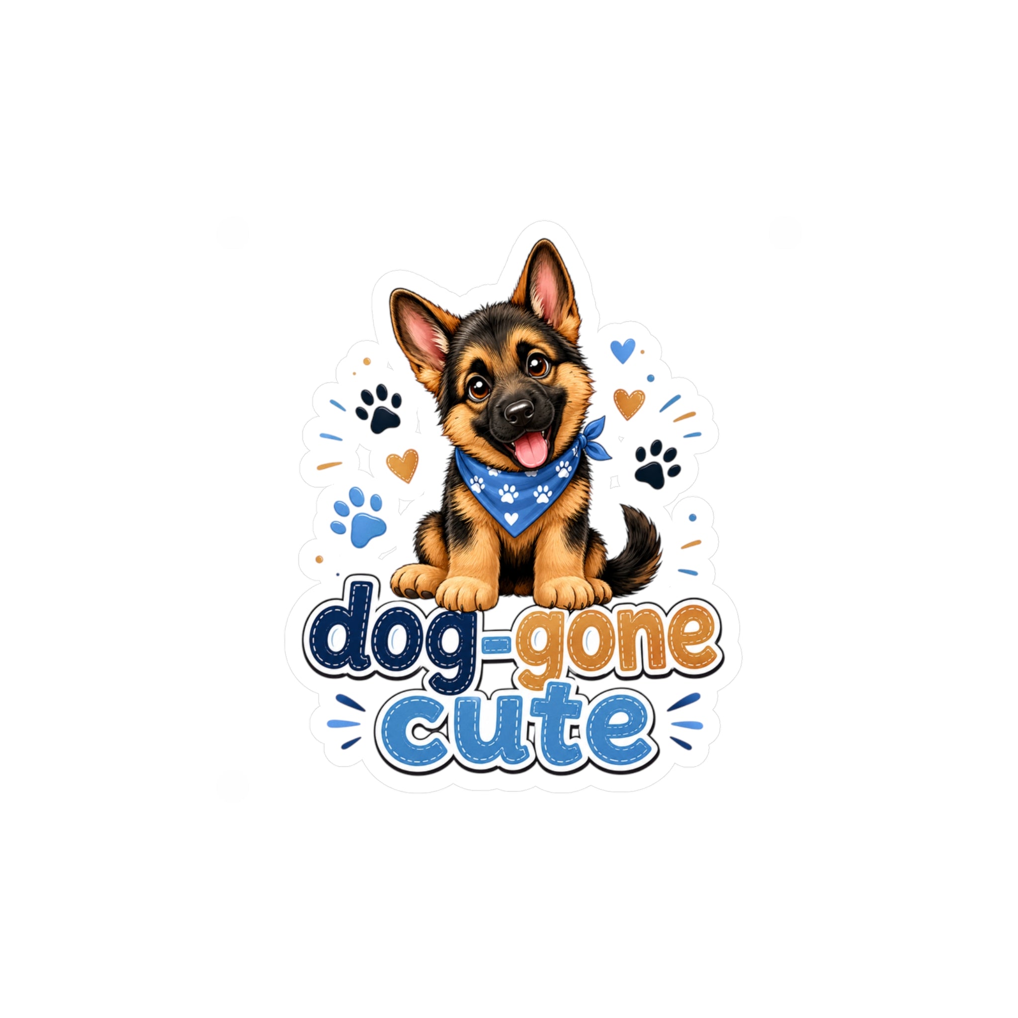 Dog-Gone Cute German Shepherd Sticker — Kiss-Cut Vinyl Decal