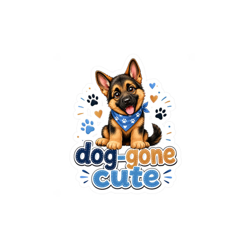 Dog-Gone Cute German Shepherd Sticker — Kiss-Cut Vinyl Decal