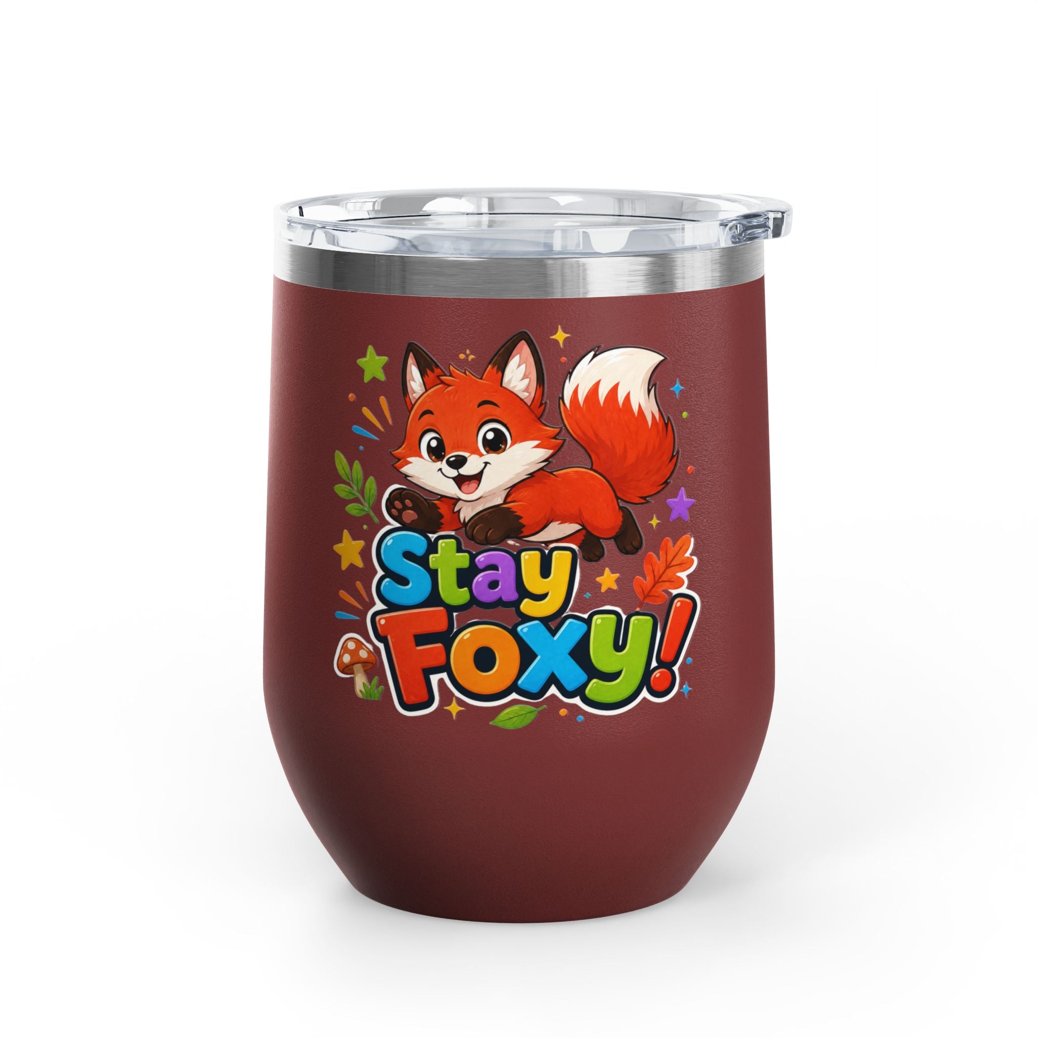 Stay Foxy 12oz Tumbler — Cute Fox Insulated Cup