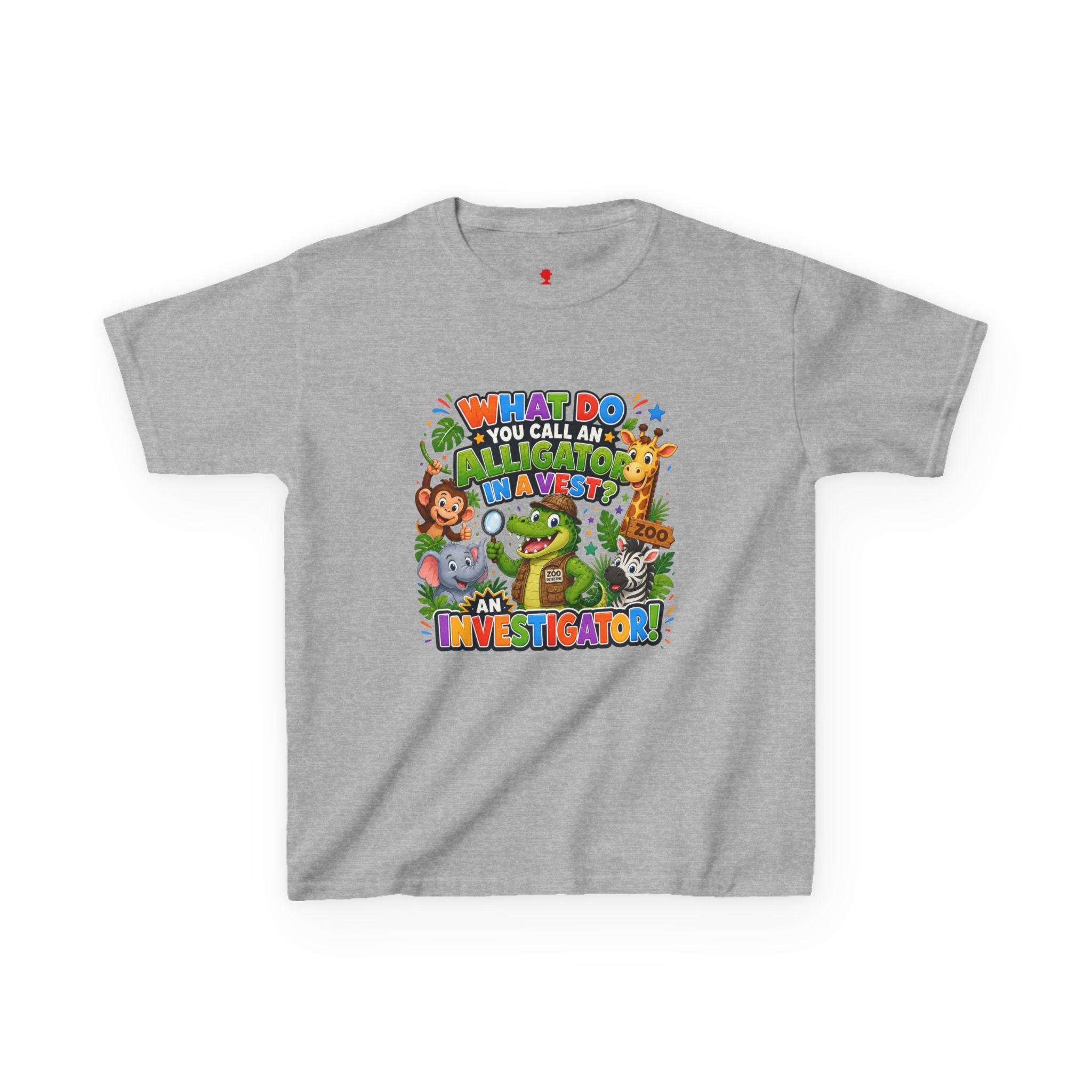 What Do You Call An Alligator? Investigator Kids T-Shirt | Cute Jungle Animals Puzzle
