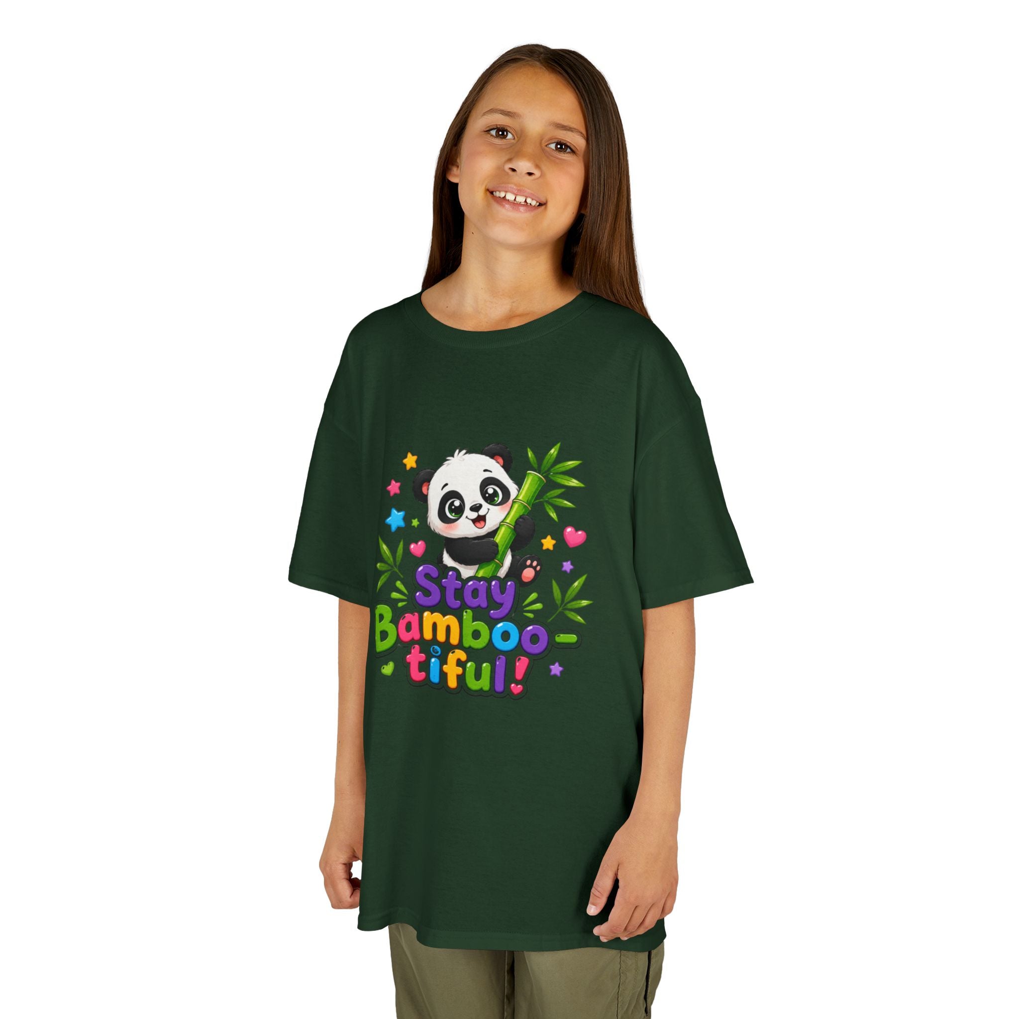 Kids Panda 'Stay Bambootiful!' T-Shirt — Cute Bamboo Forest Tee for Boys & Girls