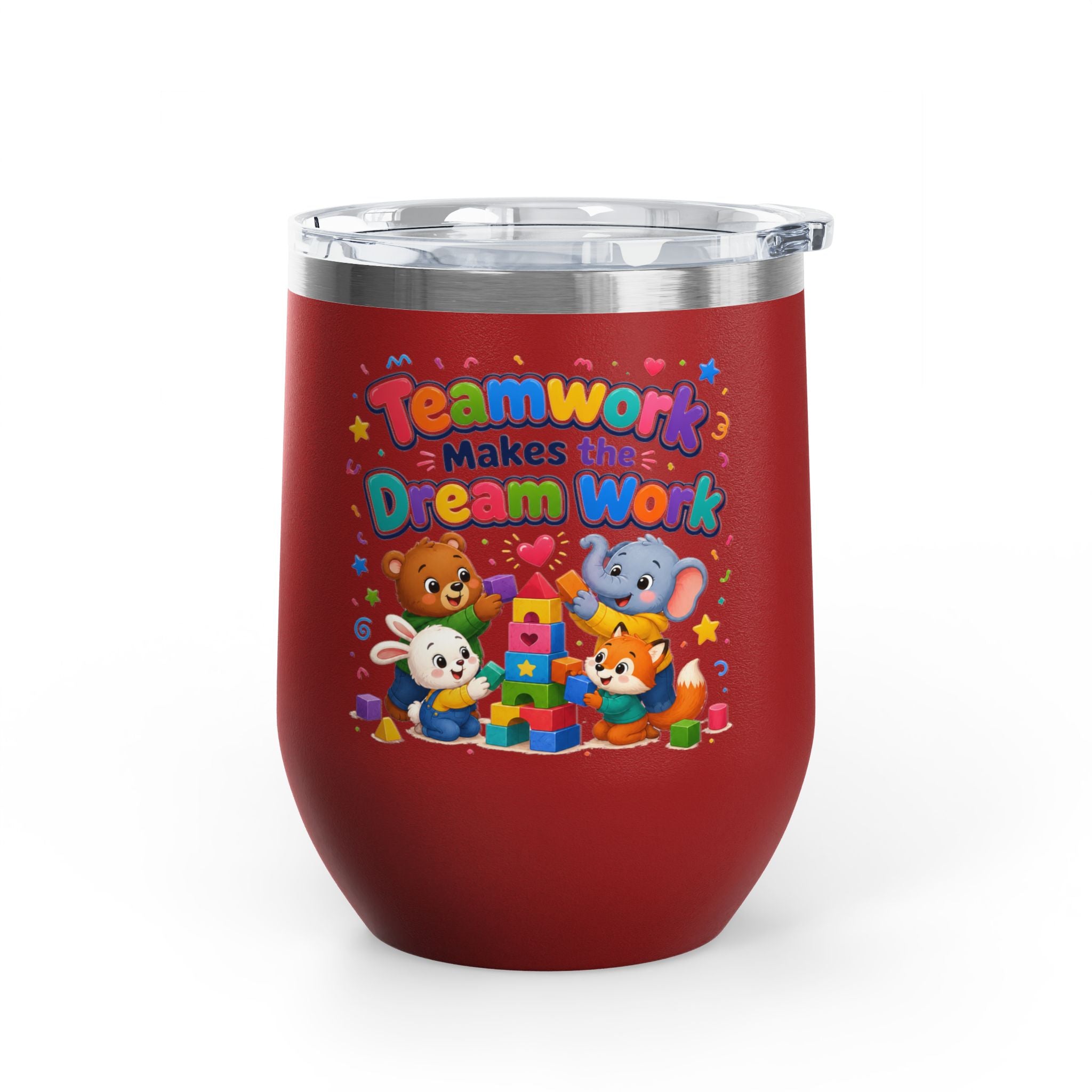 "Teamwork Makes the Dream Work" Kids Animal Stack 12oz