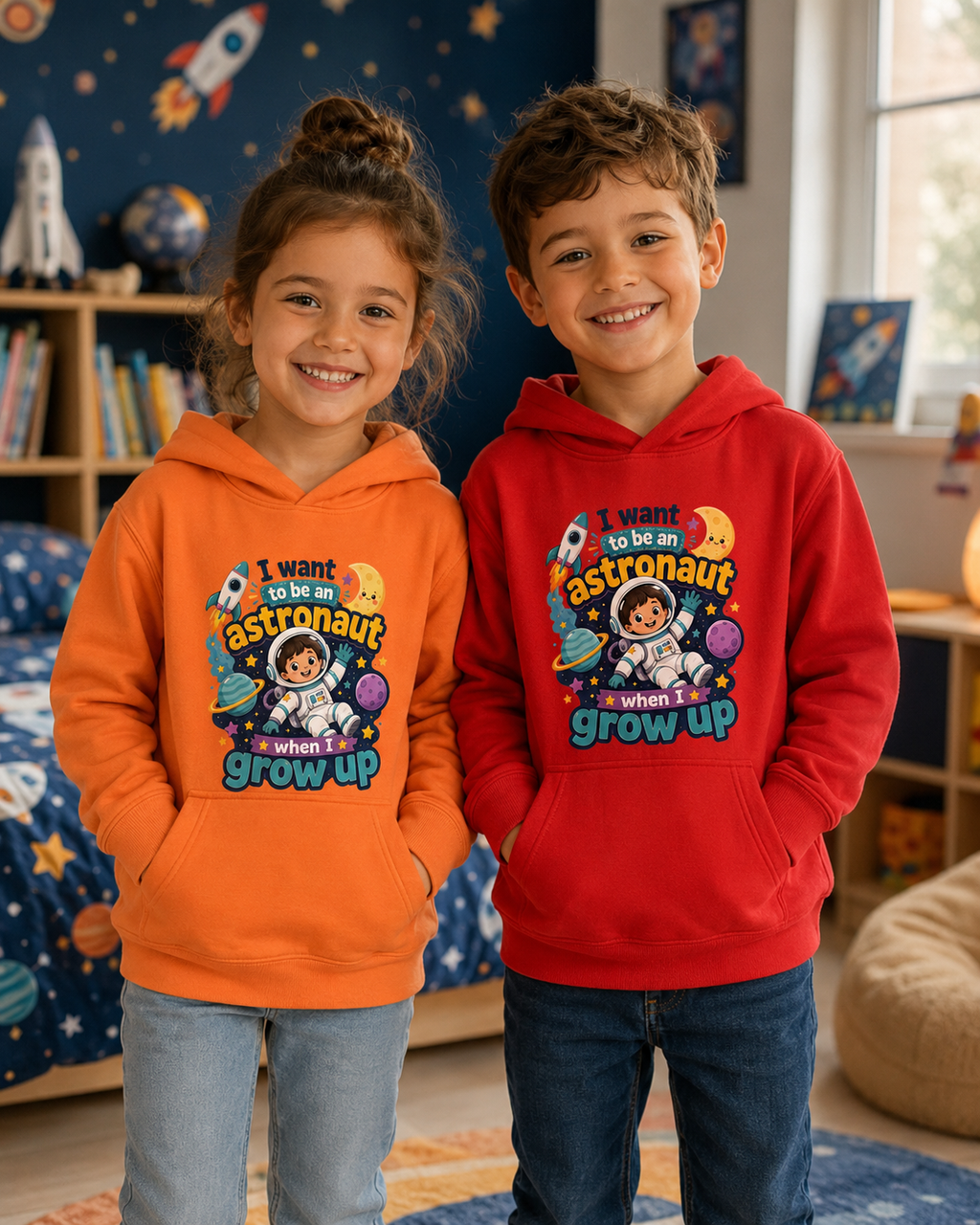 I Want to Be an Astronaut Kids Hoodie — Space Dreamer Graphic Hoodie for Boys & Girls