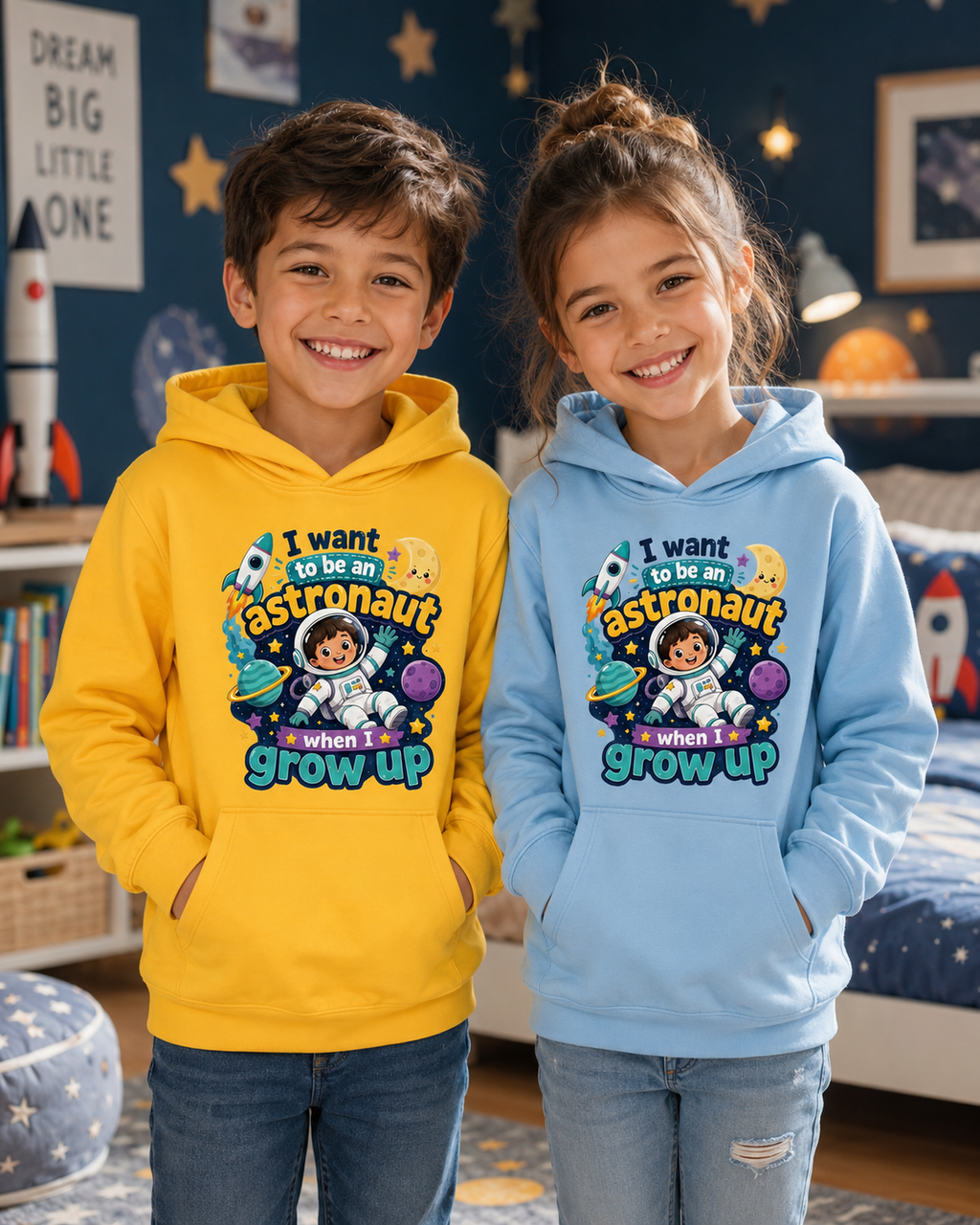 I Want to Be an Astronaut Kids Hoodie — Space Dreamer Graphic Hoodie for Boys & Girls