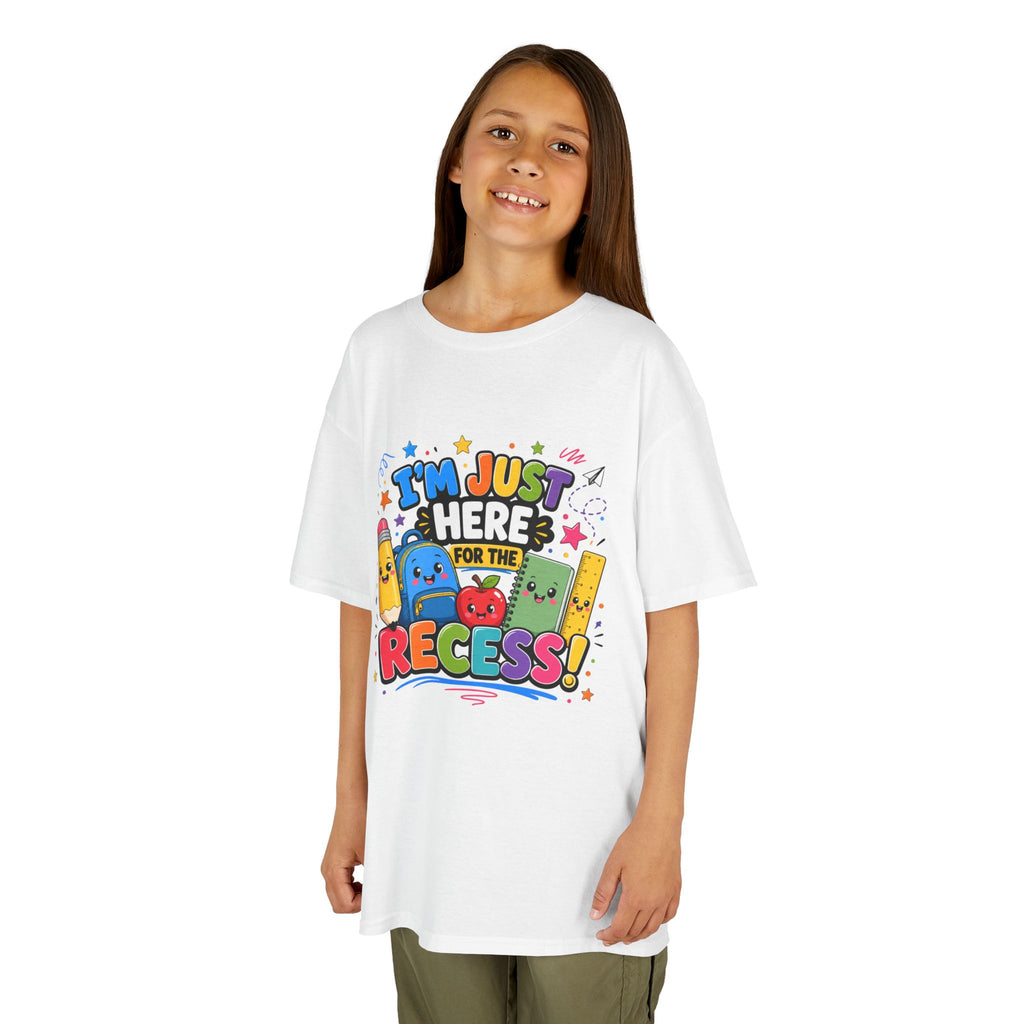 I'm Just Here for Recess Kids T-Shirt | Playful School Graphic Tee