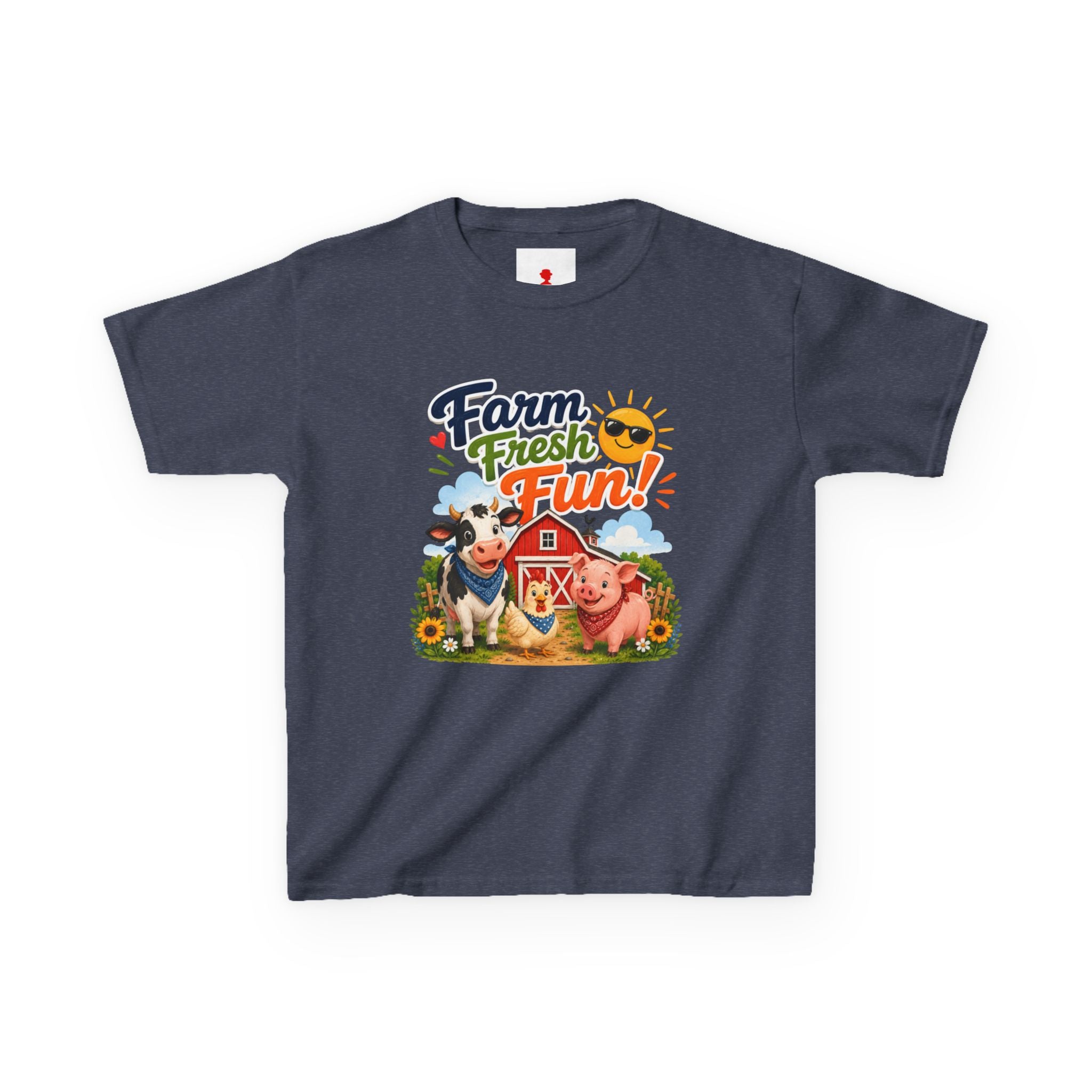Kids Farm T-Shirt — "Farm Fresh Fun!" Cute Cow & Pig Toddler Tee