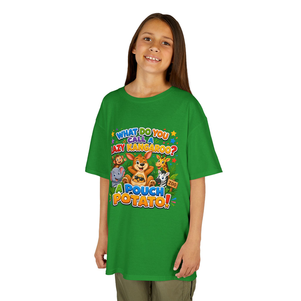 Lazy Kangaroo Pouch Potato Kids T-Shirt | Cute Animal Nursery Tee