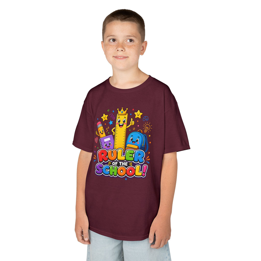 Ruler of the School kids T-Shirt | Cute School Supplies Graphic