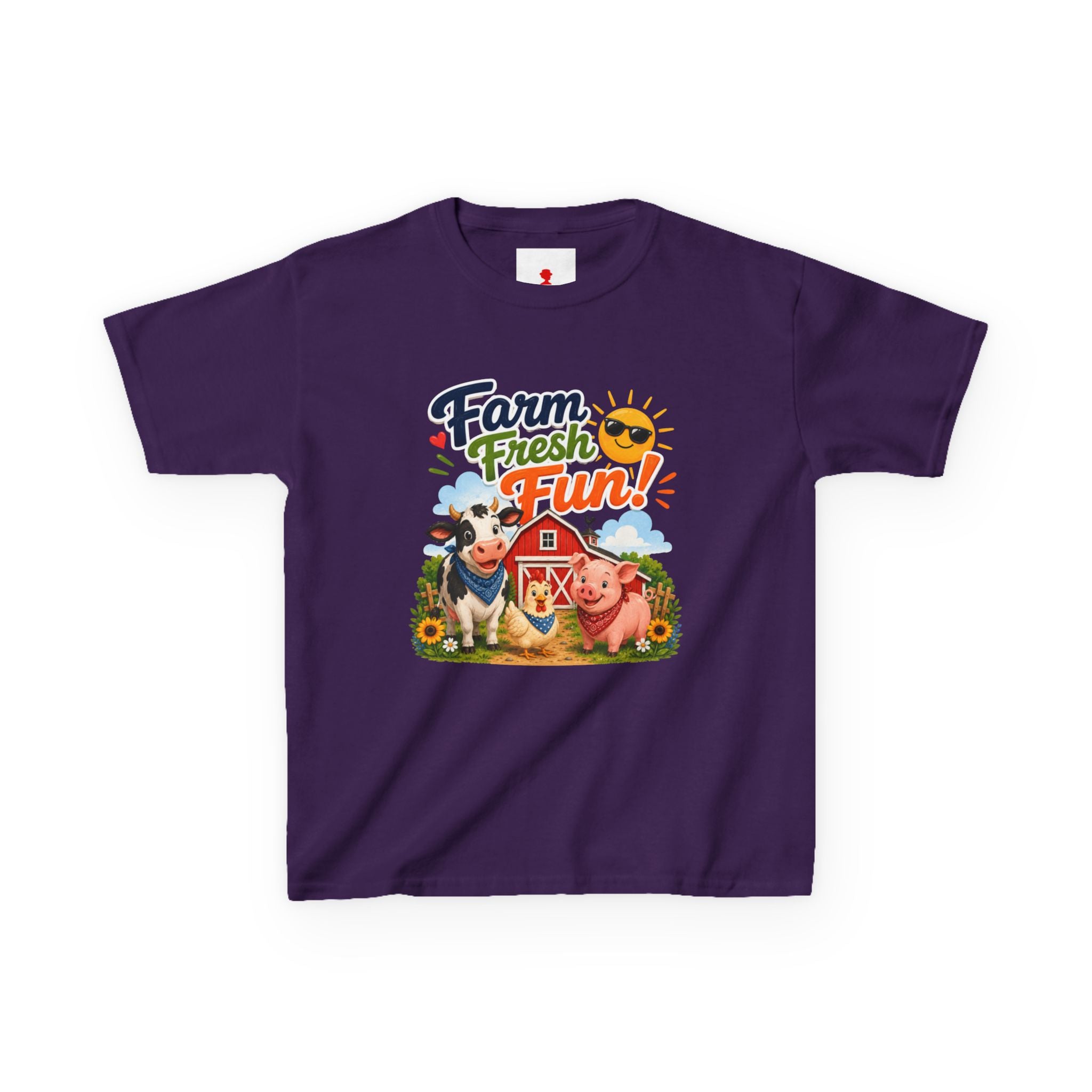 Kids Farm T-Shirt — "Farm Fresh Fun!" Cute Cow & Pig Toddler Tee