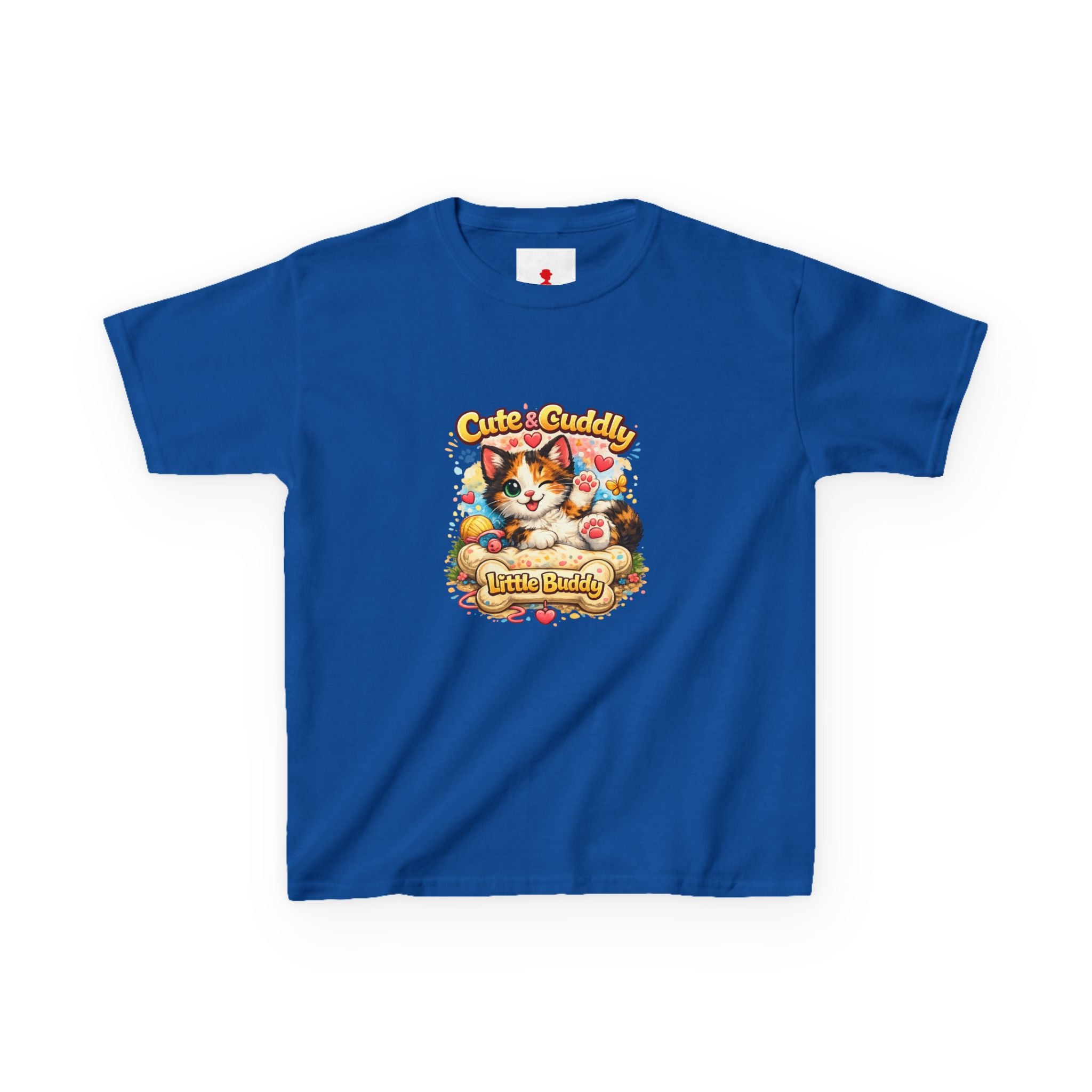 Kids T-Shirt — "Cute & Cuddly Little Buddy" Cat Graphic Tee
