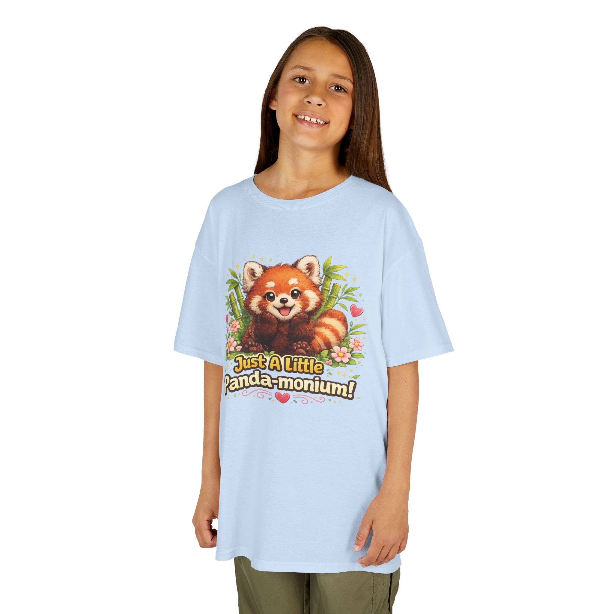 Red Panda Illustration Kids T-Shirt | "Just A Little Panda-monium"
