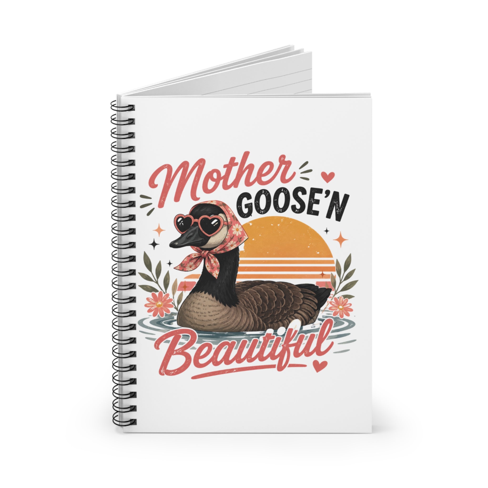 Spiral Notebook — "Mother Goose'n Beautiful" Retro Goose Journal