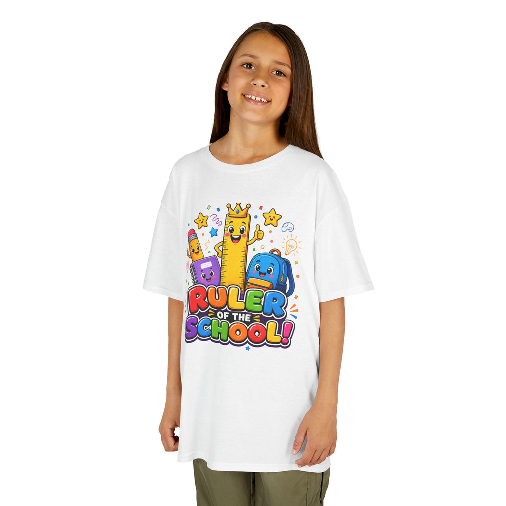 Ruler of the School kids T-Shirt | Cute School Supplies Graphic