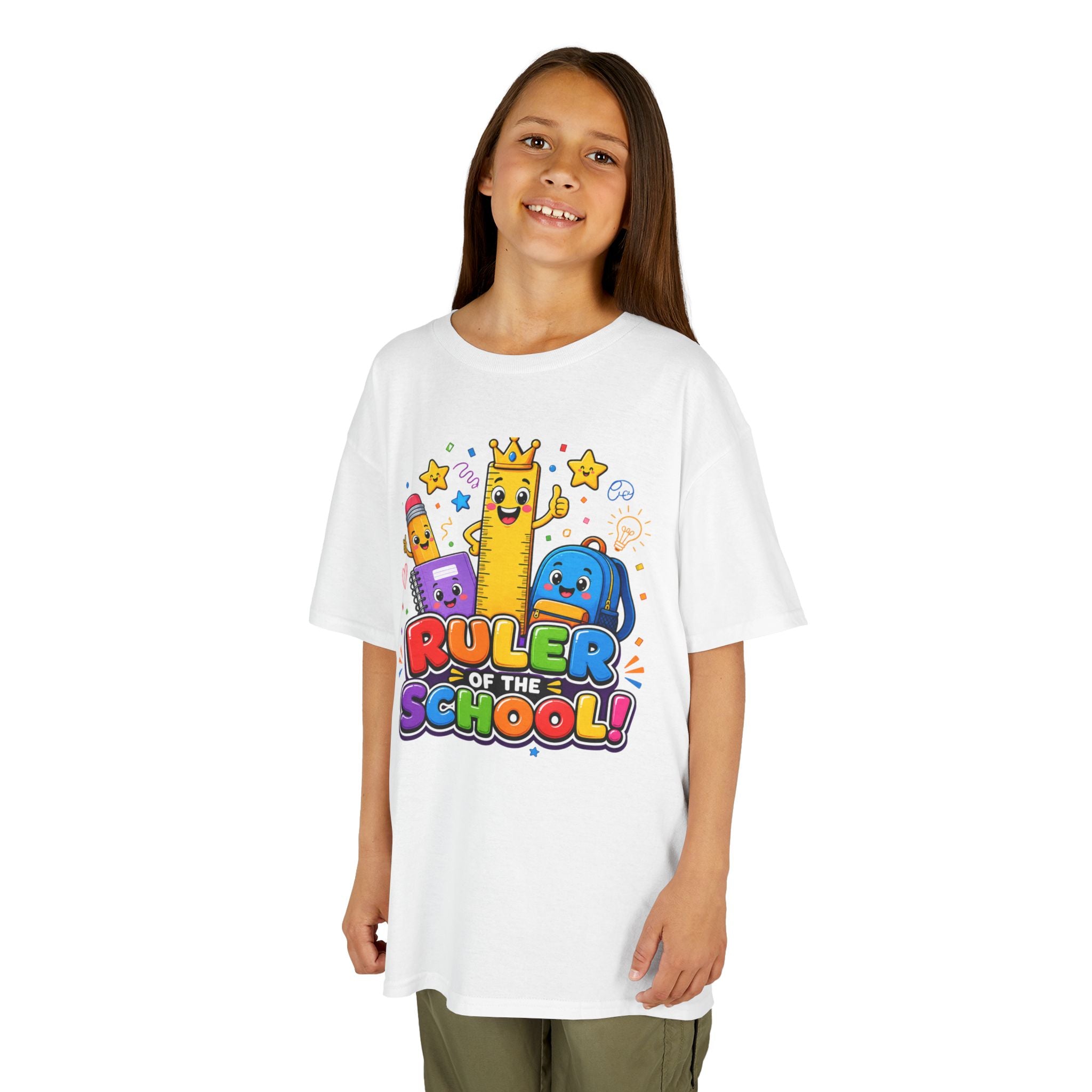 Ruler of the School kids T-Shirt | Cute School Supplies Graphic