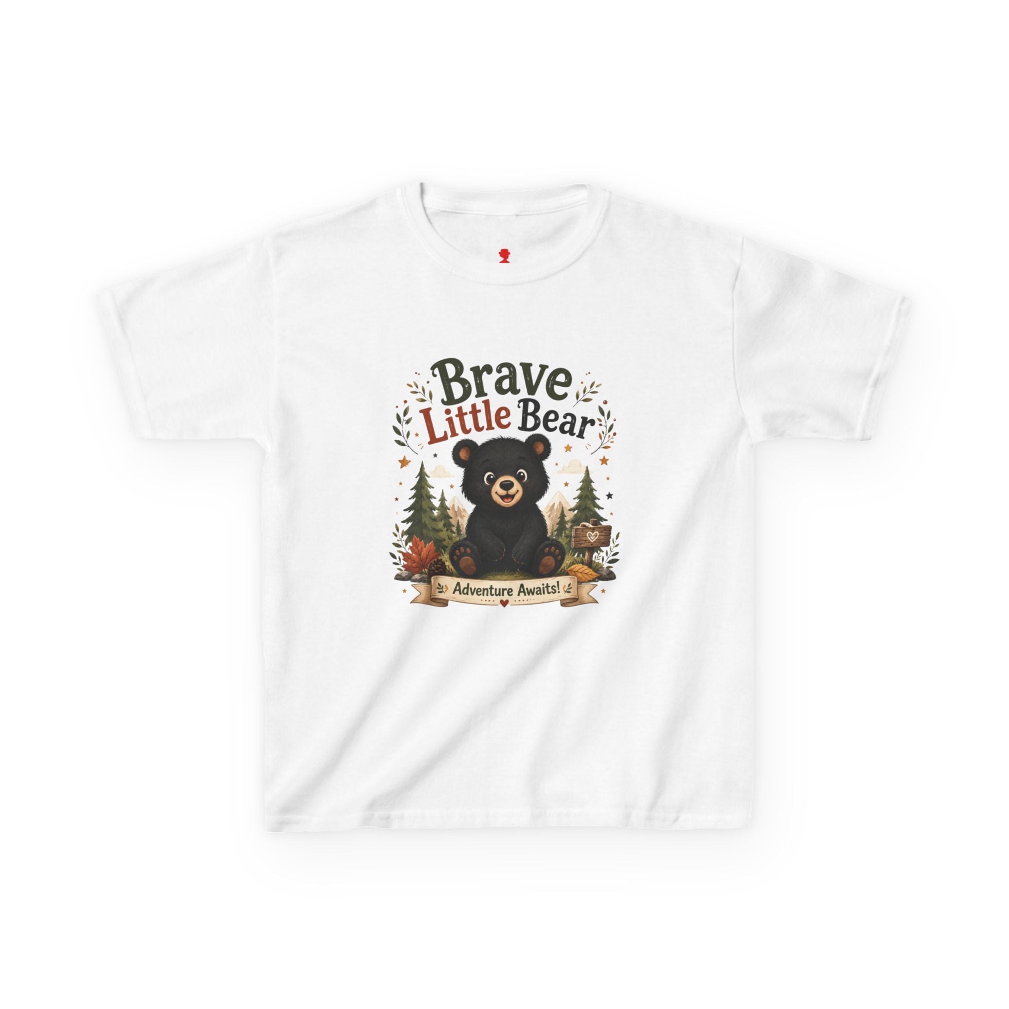 Kids Tee — "Brave Little Bear" Adventure Graphic Shirt
