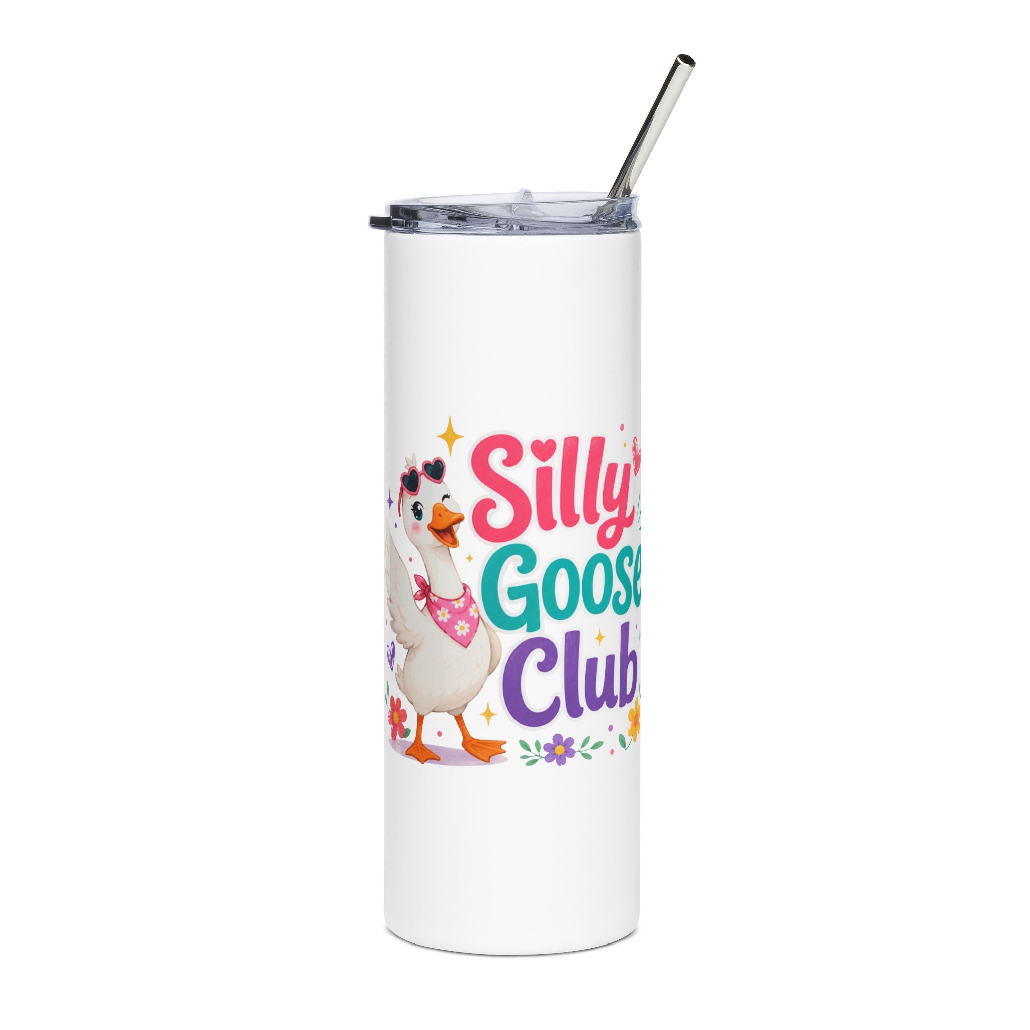Silly Goose Club 20oz Stainless Steel Tumbler — Insulated Travel Cup with Cute Goose Design